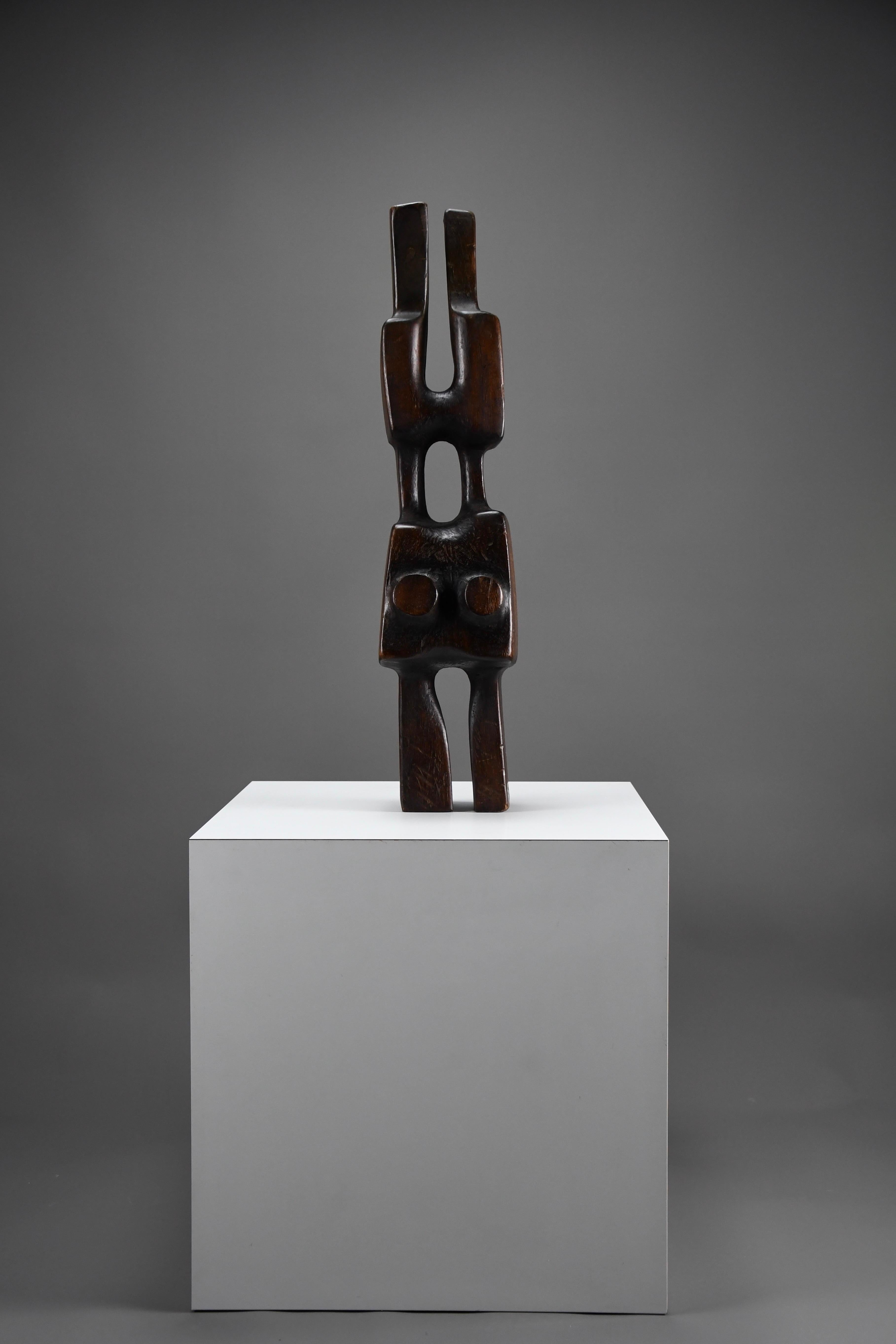 Escultura abstracta única de madera moderna de mediados de siglo en Bueno estado para la venta en Weesp, NL
