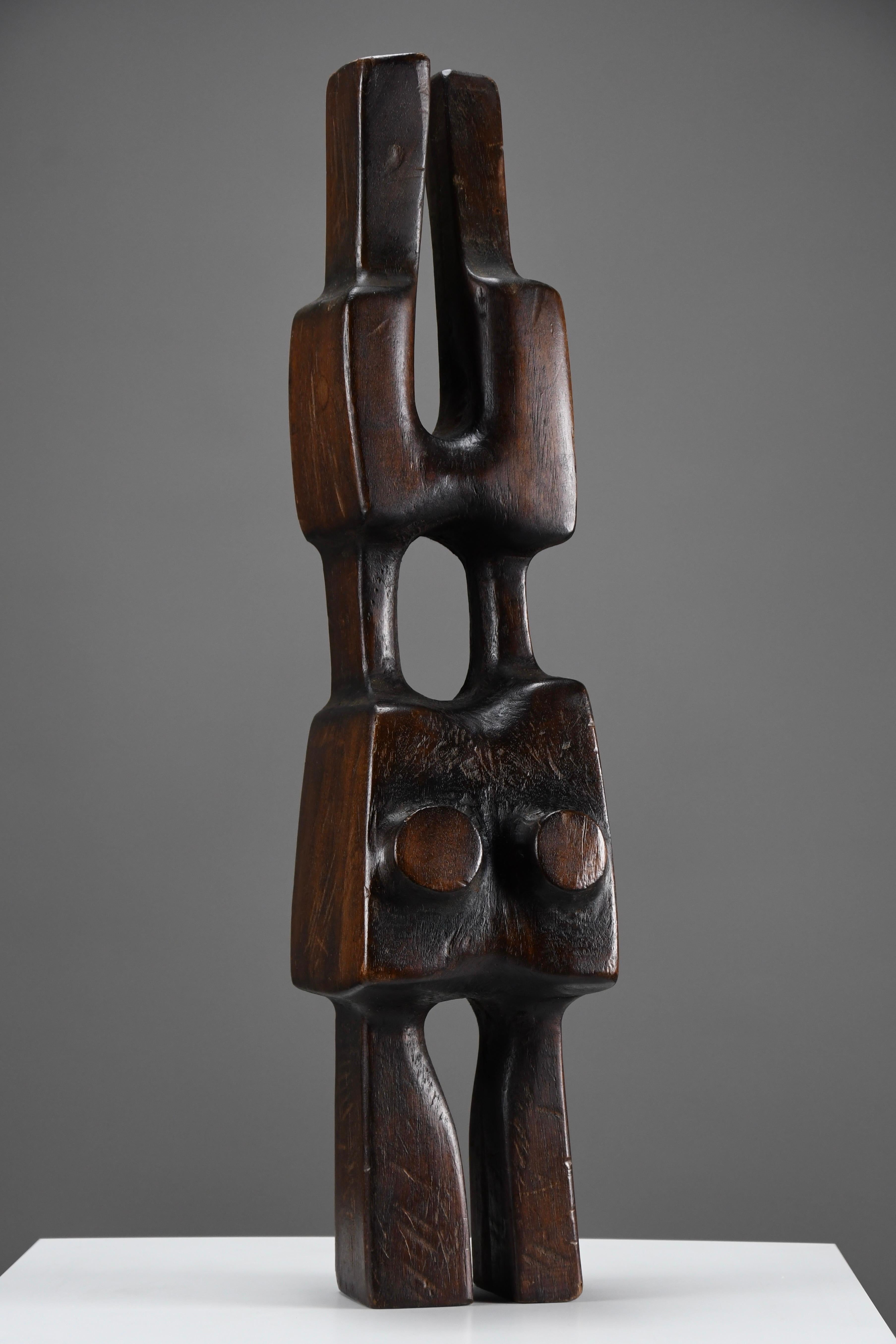 Escultura abstracta única de madera moderna de mediados de siglo Madera en venta