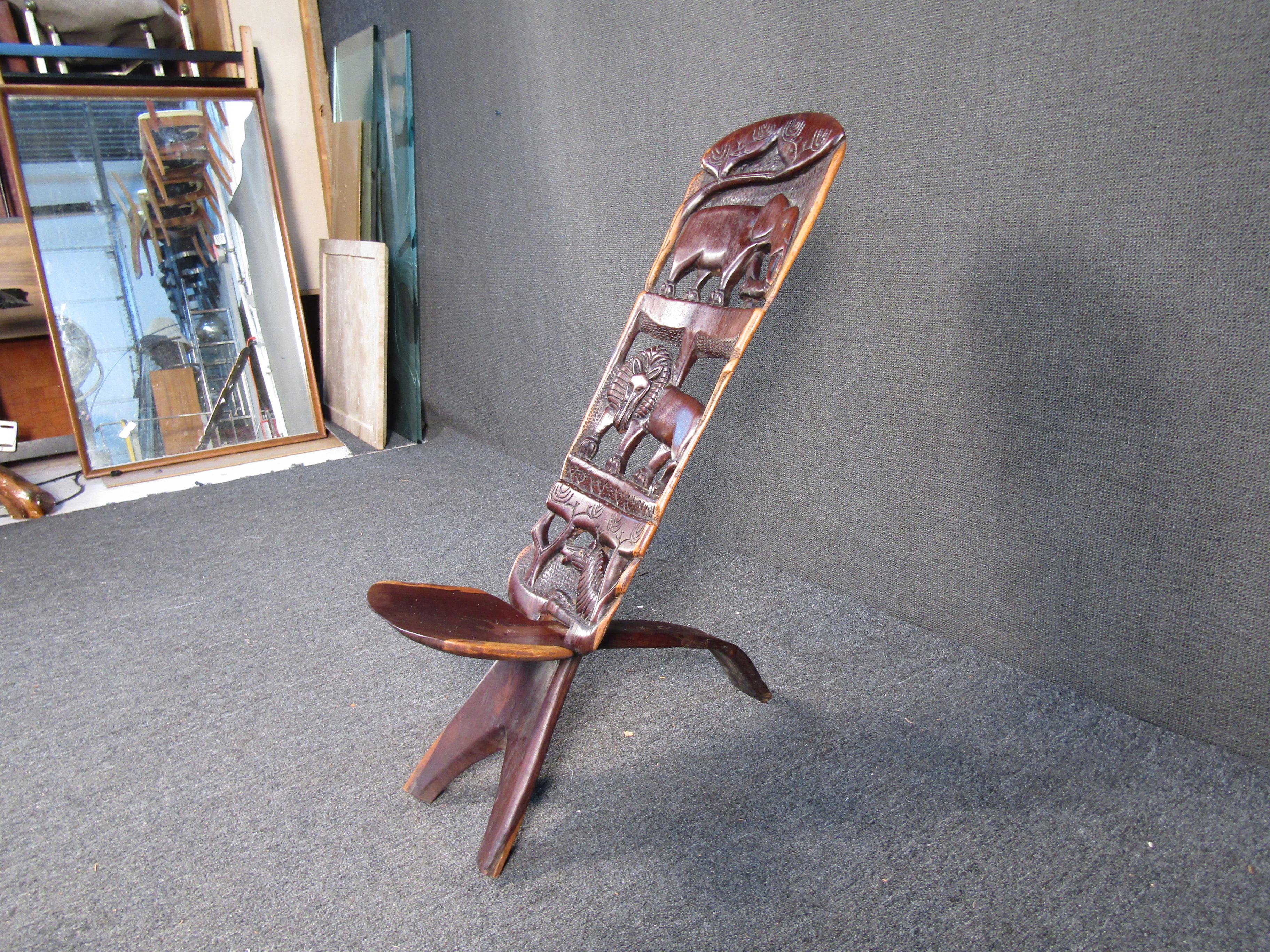 Mid-Century Modern Unique African Style Seat For Sale