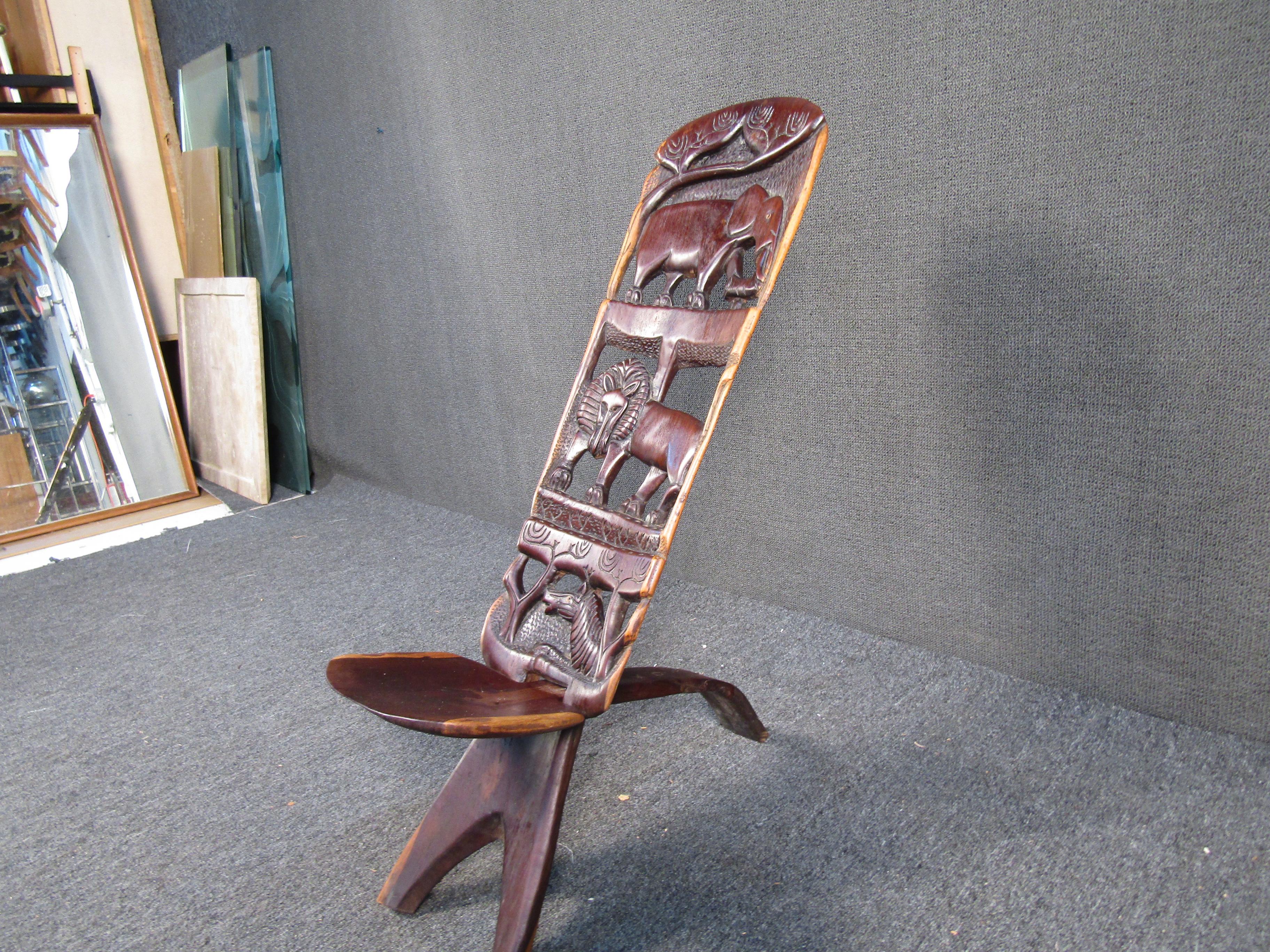 Wood Unique African Style Seat For Sale