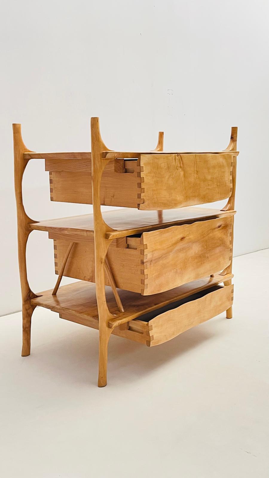 Organic Modern Unique Alder solid  wood - chest of drawers For Sale