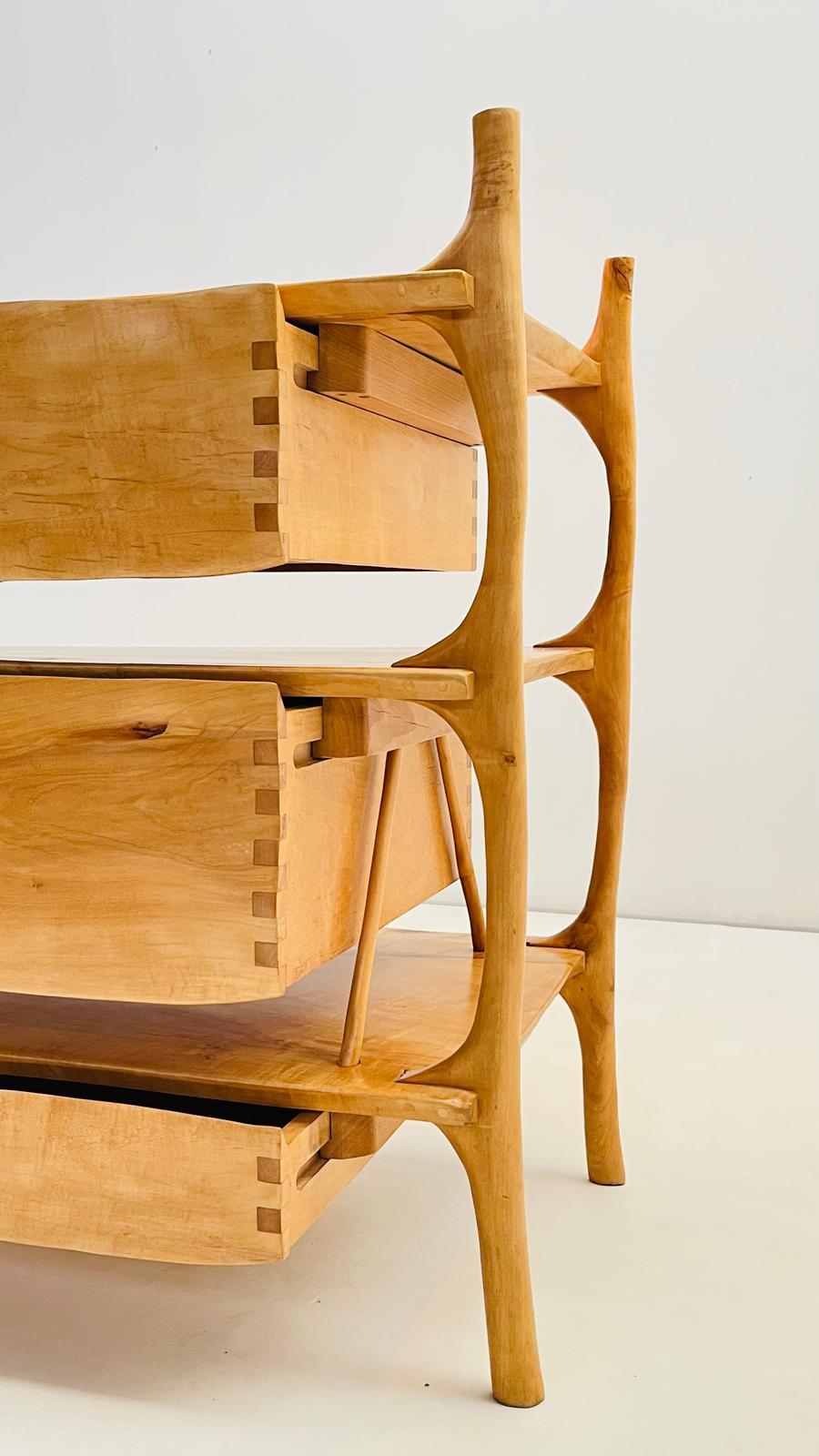 French Unique Alder solid  wood - chest of drawers For Sale