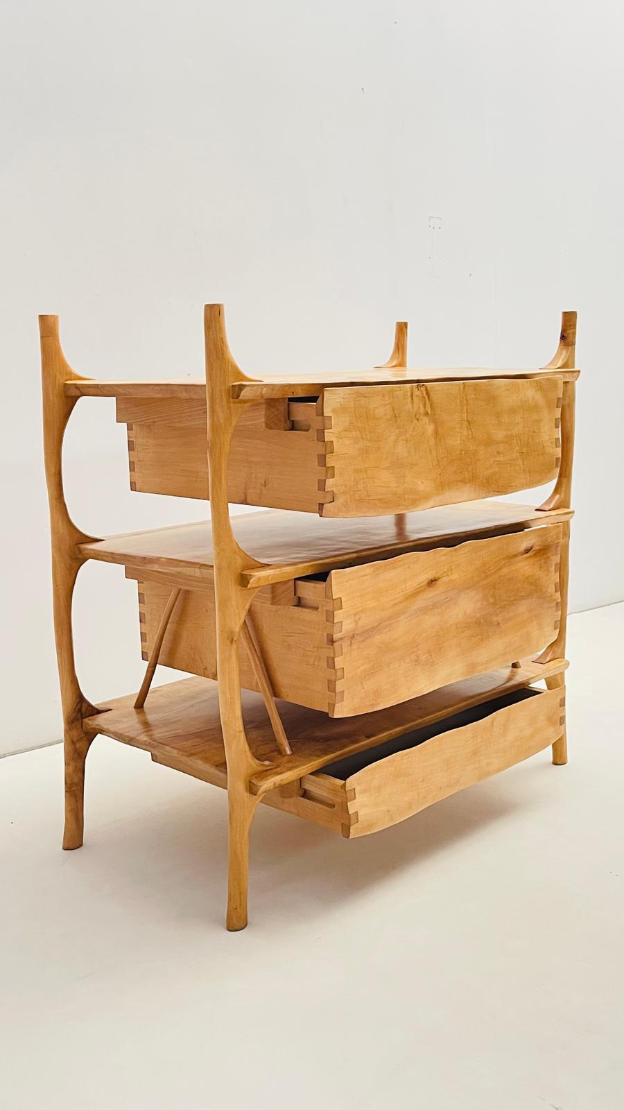 Hardwood Unique Alder solid  wood - chest of drawers For Sale