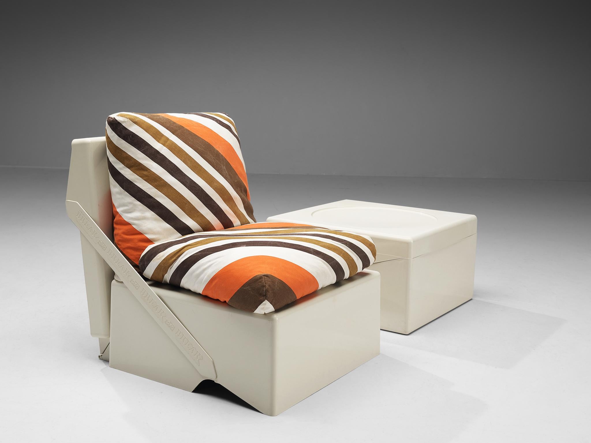 Aldo Barberi for Rossi di Albizzate ‘Break’ Portable Folding Lounge Chairs For Sale 8