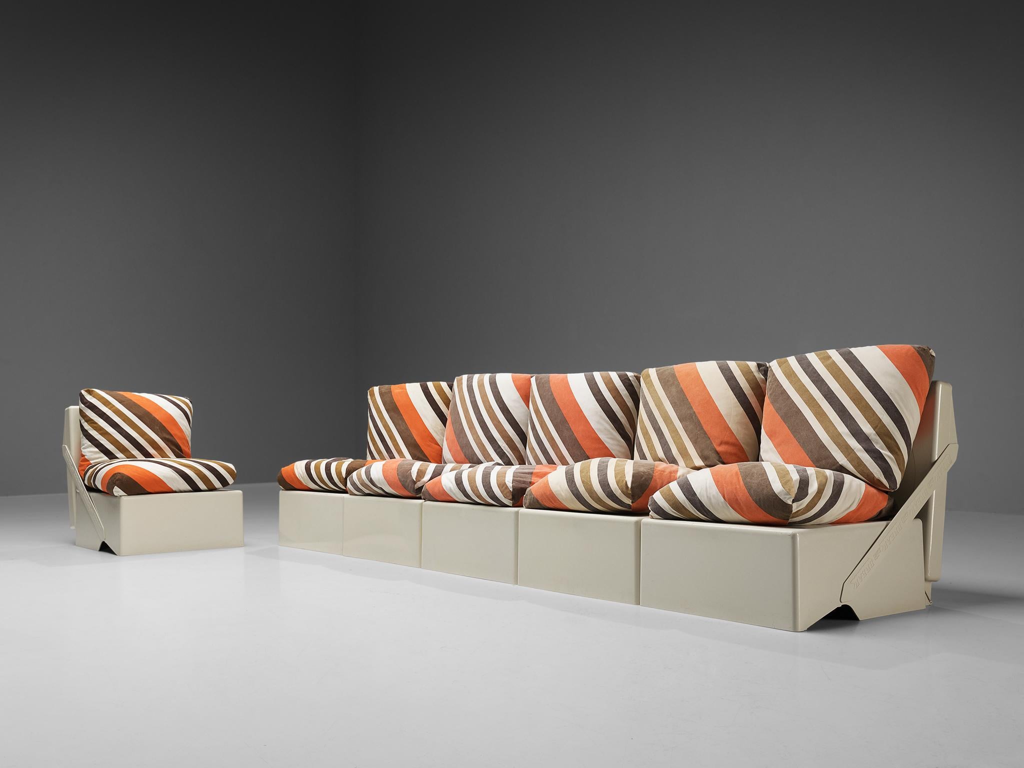 Fabric Aldo Barberi for Rossi di Albizzate ‘Break’ Portable Folding Lounge Chairs For Sale