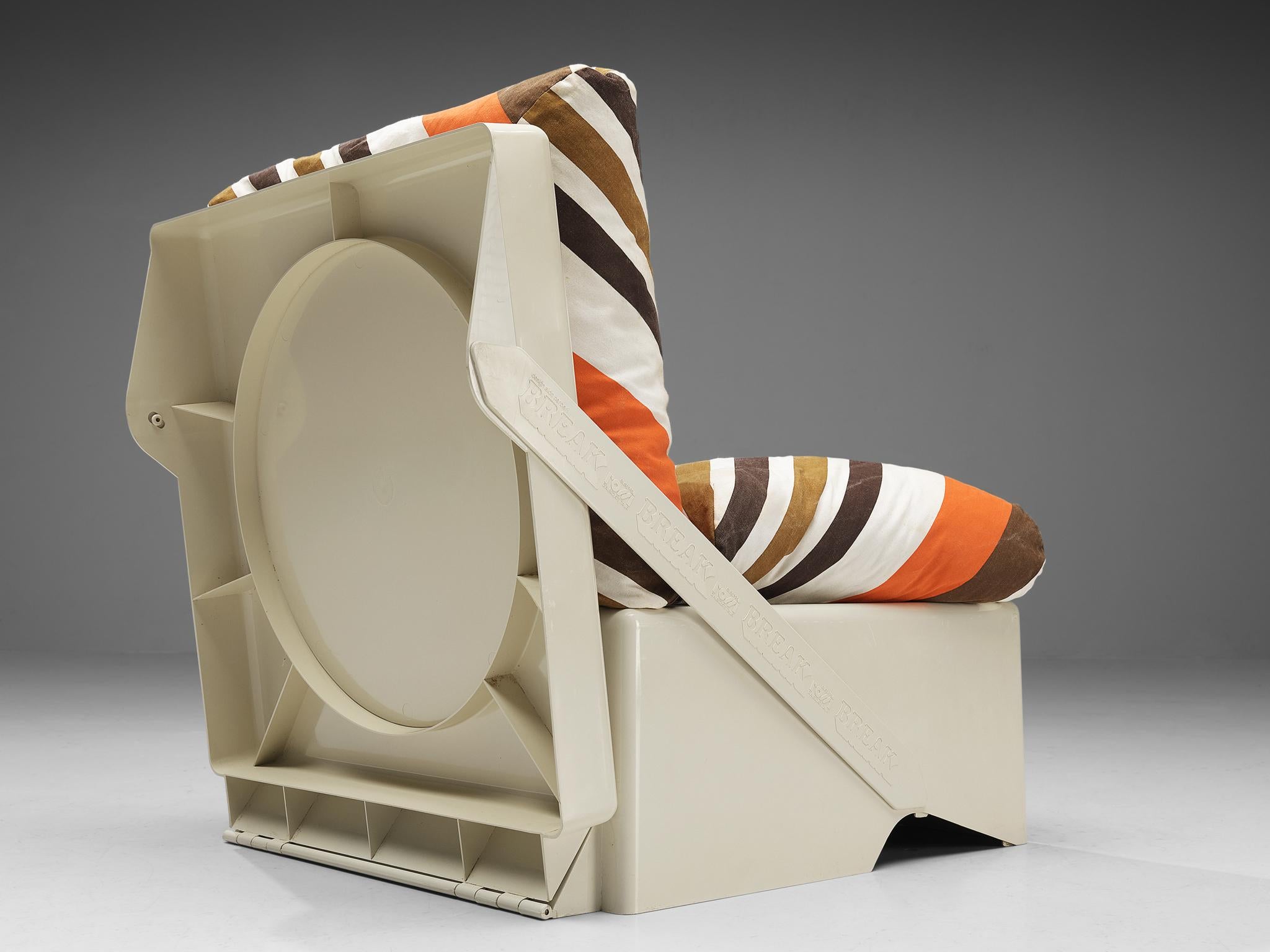 Aldo Barberi for Rossi di Albizzate ‘Break’ Portable Folding Lounge Chairs For Sale 1