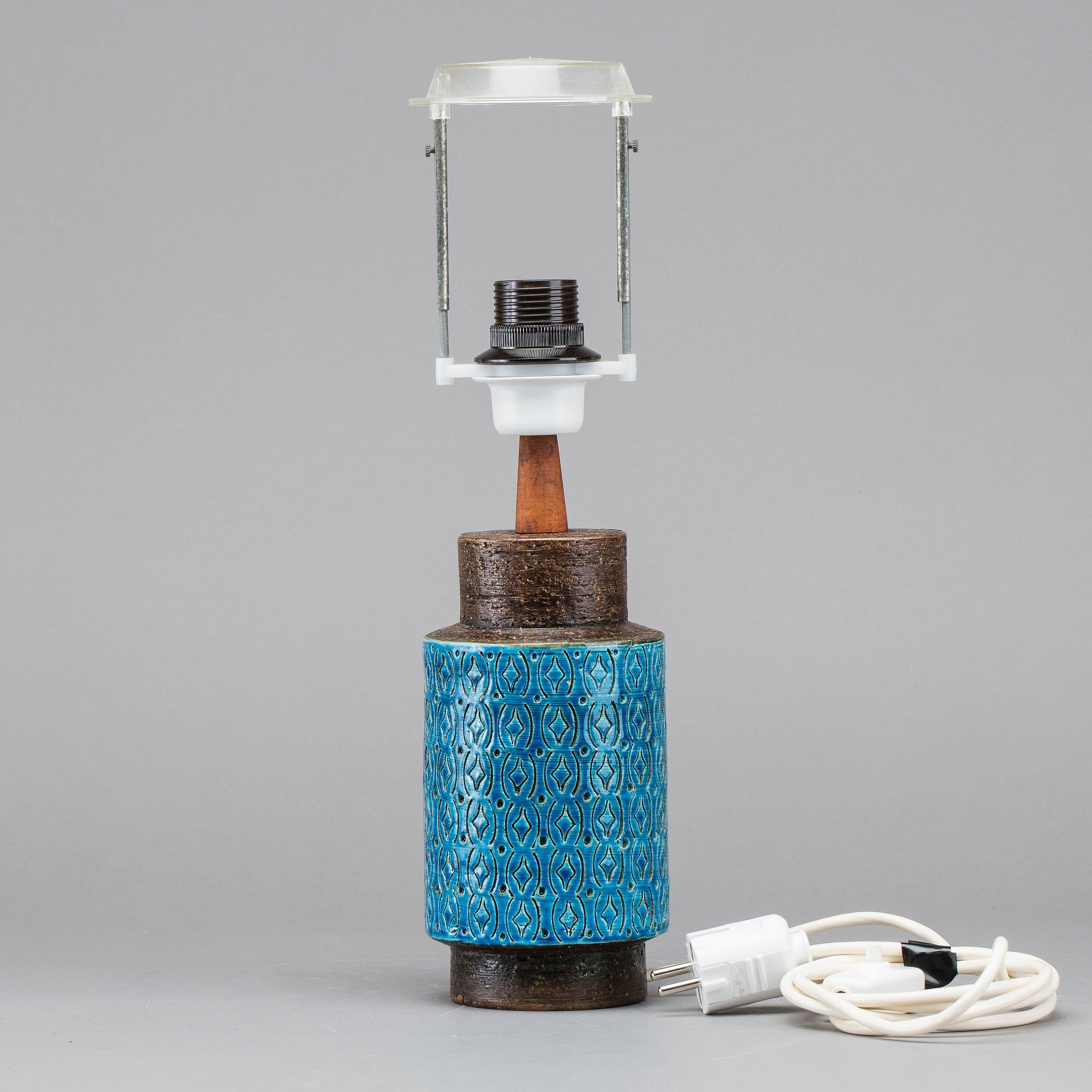 Unique Aldo Lundi Ceramic Lamp by Bitossi Italy 1960s Signed In Excellent Condition For Sale In Paris, FR