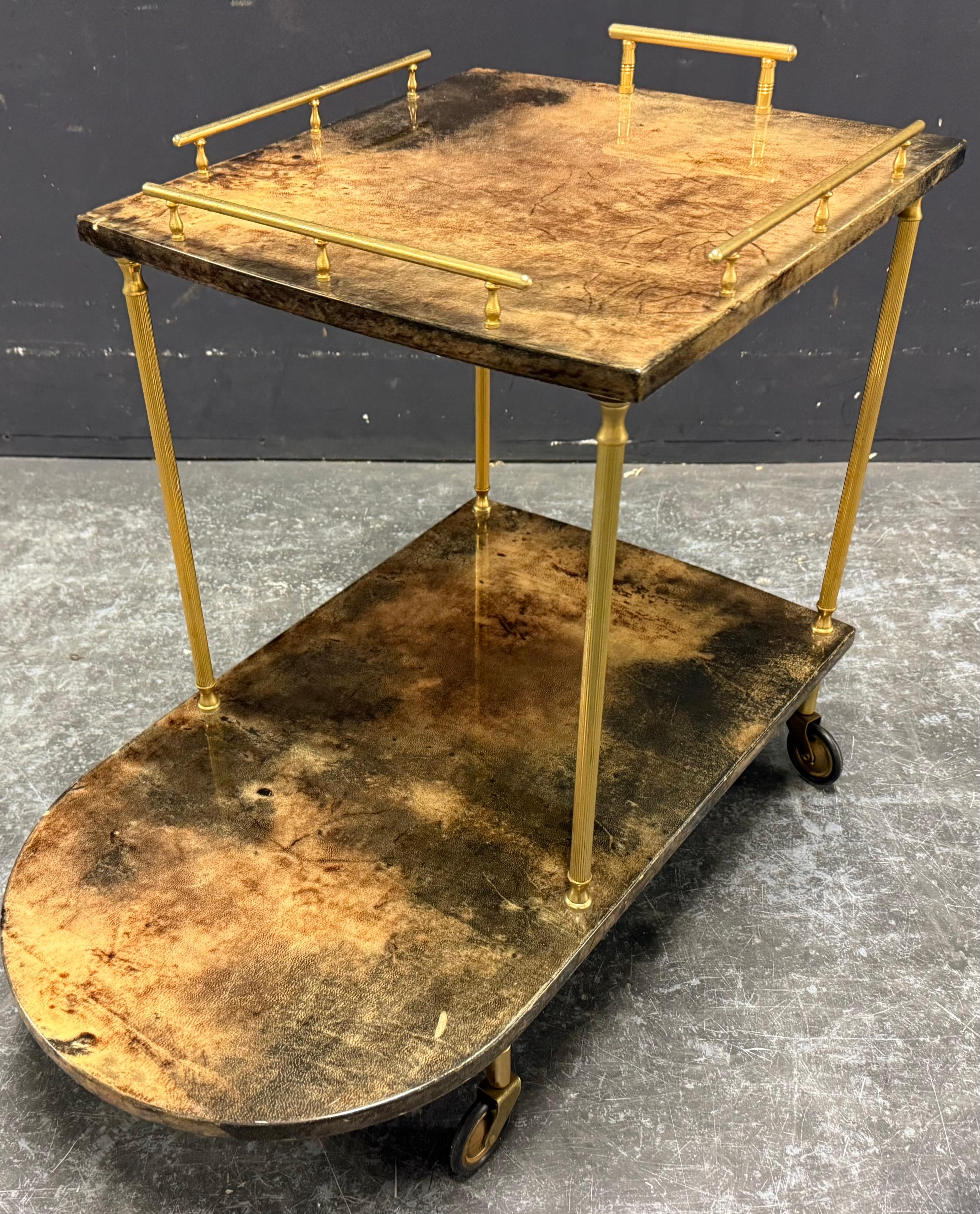 italien chariot à provisions unique d'Aldo Tura / fabrication spéciale en vente