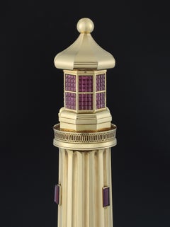 Unique Alfred Dunhill 18ct Gold and Amethyst Geode Lighthouse Lighter, 1975