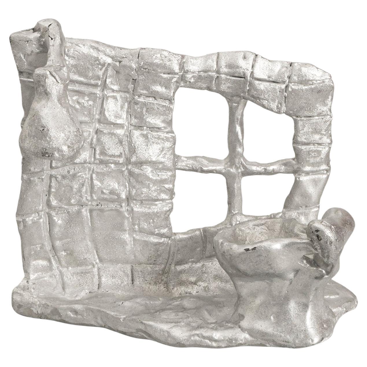Handmade Aluminium cast sculptural candle holder depicting "Bidet"