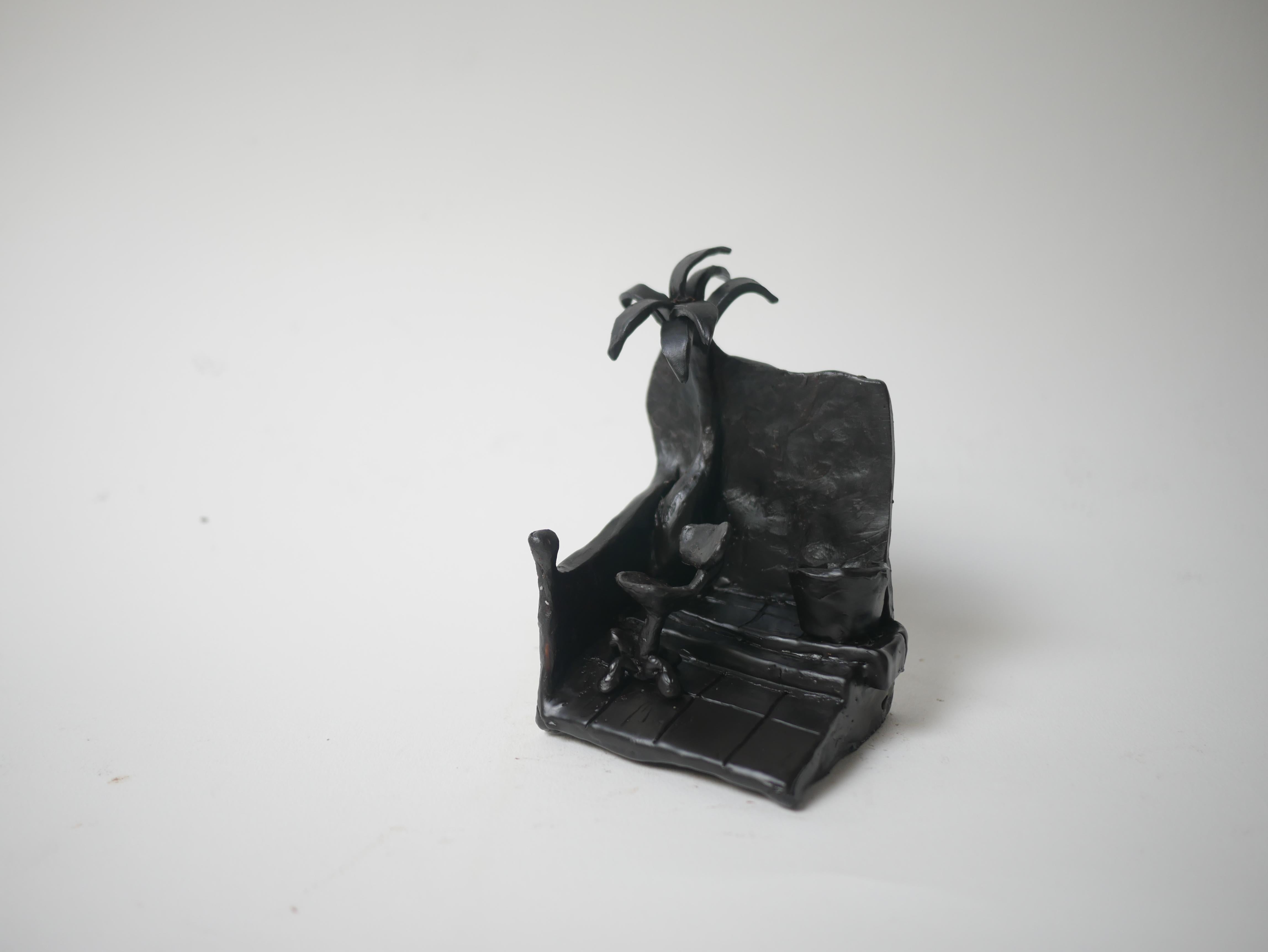 Dutch Handmade Aluminium cast sculptural candle holder depicting