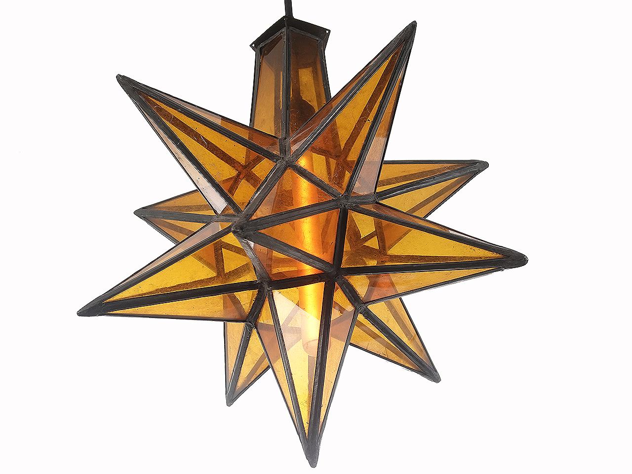 Art déco Pendentif unique en ambre Moravian Star en vente