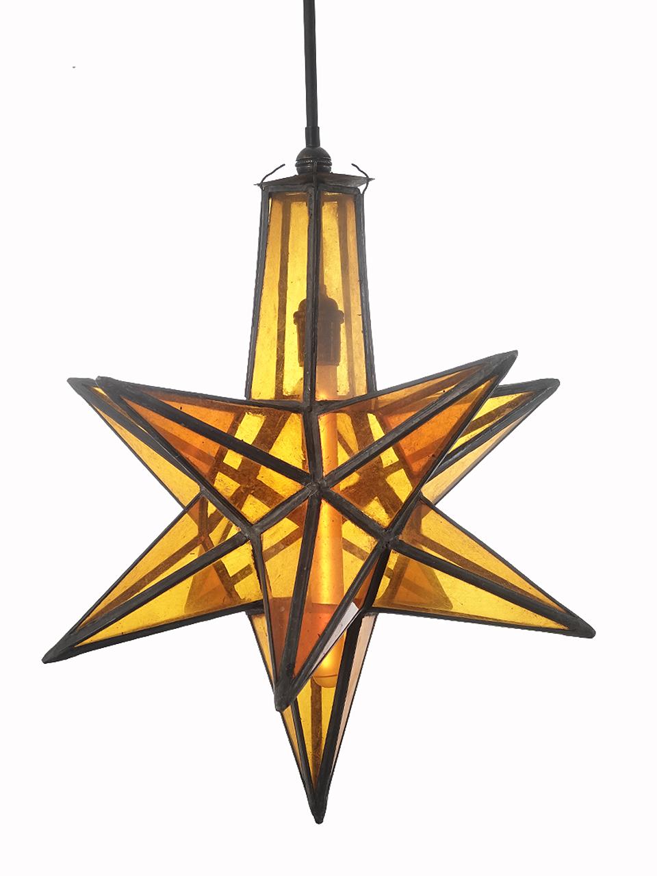 20ième siècle Pendentif unique en ambre Moravian Star en vente