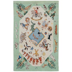 Unique American Art Deco Rug with Grimm Brothers Fairy Tale Characters