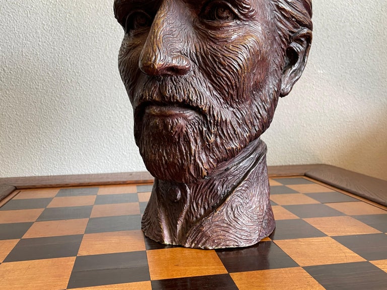 Unique and All Handcrafted Lifesize Vincent van Gogh Bronze Bust Sculpture For Sale 5
