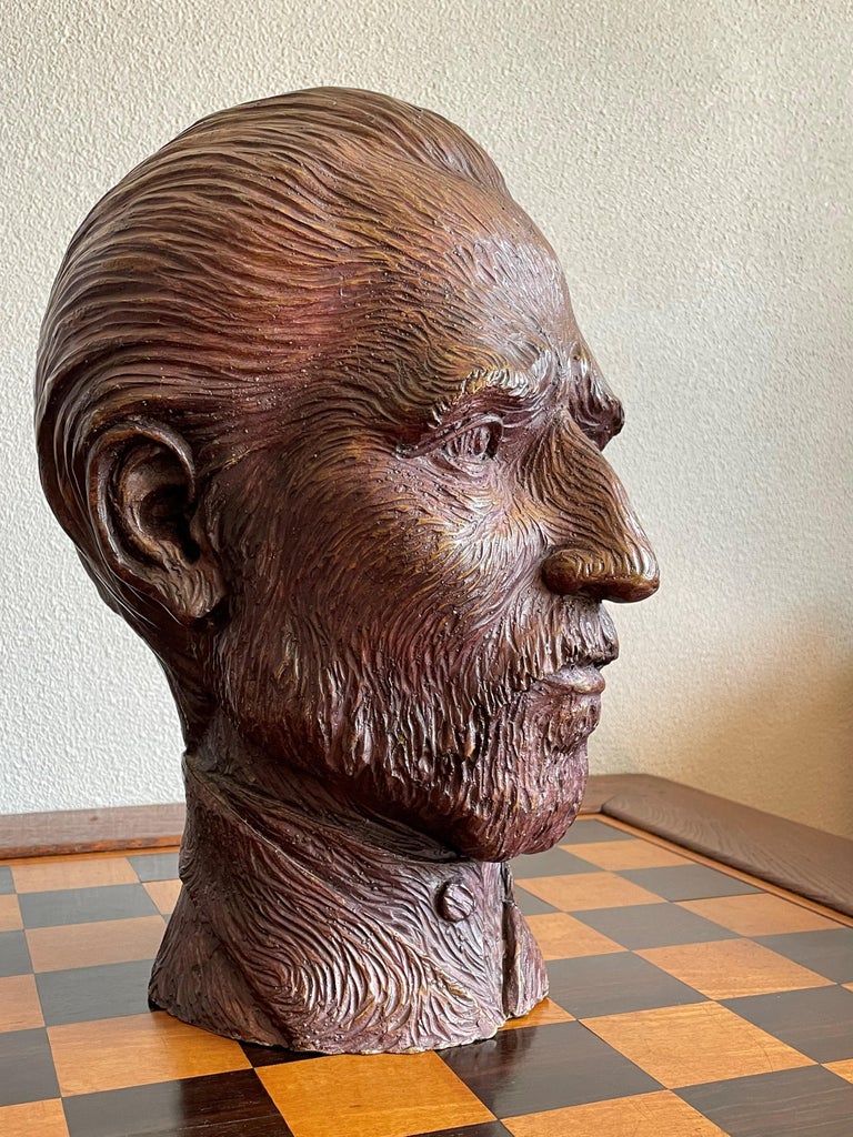 Unique and All Handcrafted Lifesize Vincent van Gogh Bronze Bust Sculpture For Sale 9