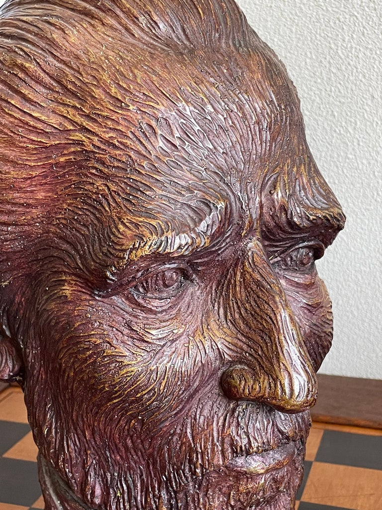 Arts and Crafts Unique and All Handcrafted Lifesize Vincent van Gogh Bronze Bust Sculpture For Sale