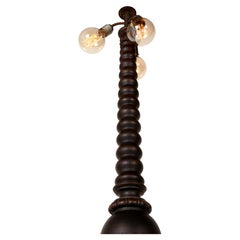 Lampadaire autrichien en chêne sculpté, style Art nouveau, années 1860-1870