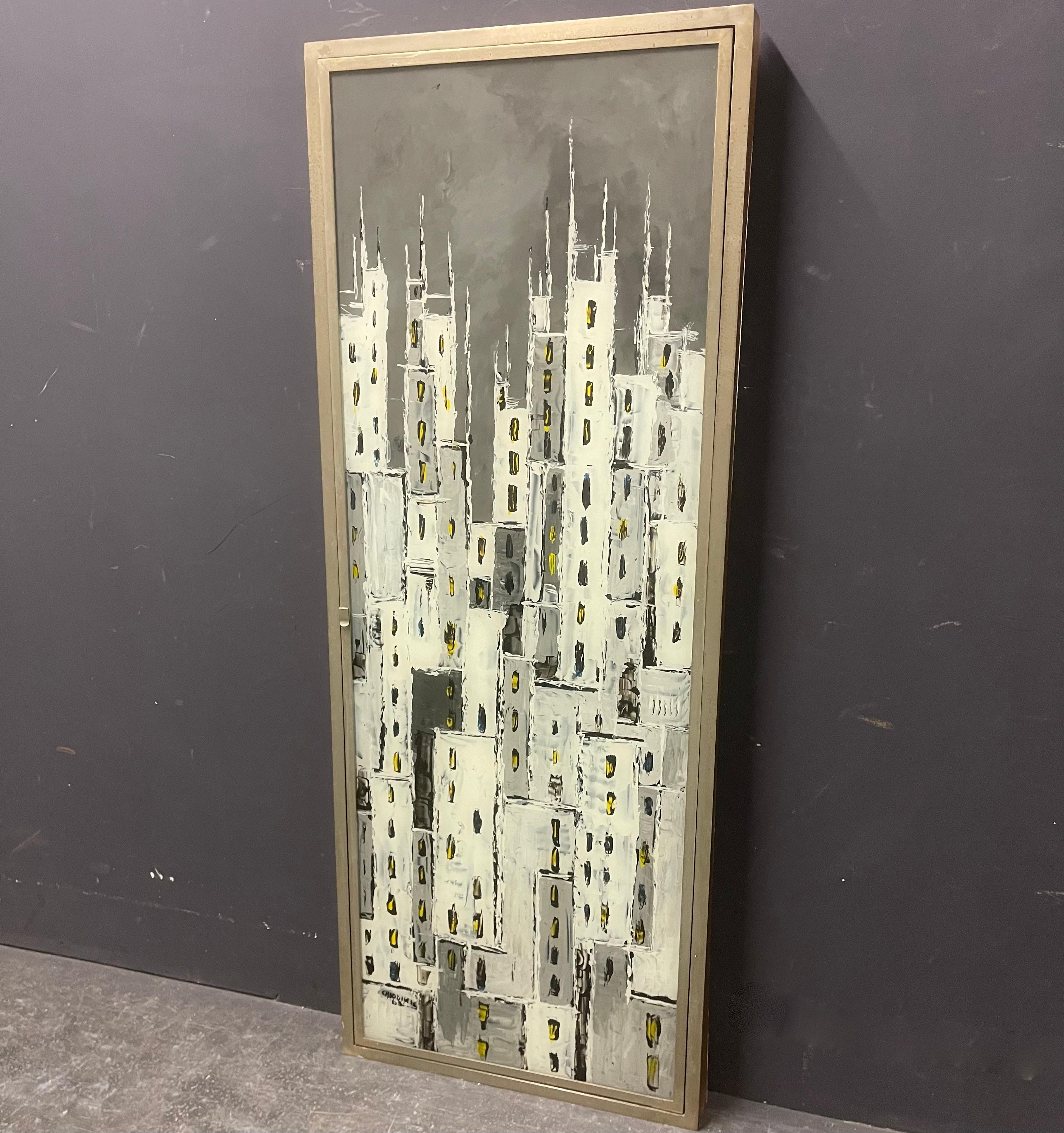 we are very proud and excited to offer this wonderful piece of mid-century design. one one hand it´s a beautiful reverse glass painting on the other hand it´s a great and big triptych mirror to be hung on the wall.
We have not been able to find any