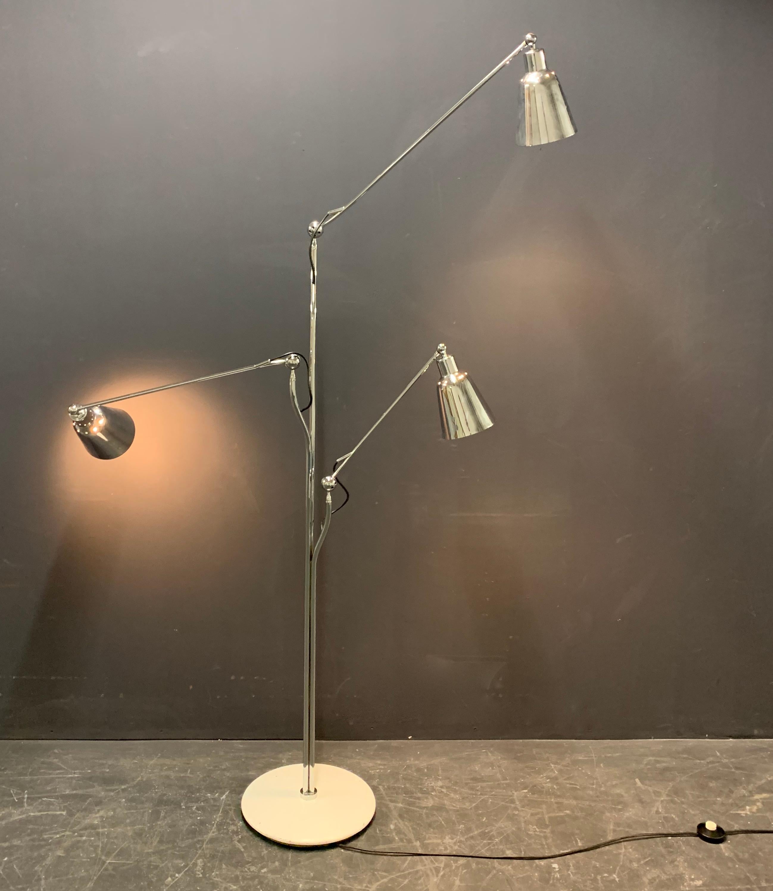 Mid-20th Century Unique and Breathtaking No. 12300 Floor Lamp by Angelo Lelii for Arredoluce For Sale