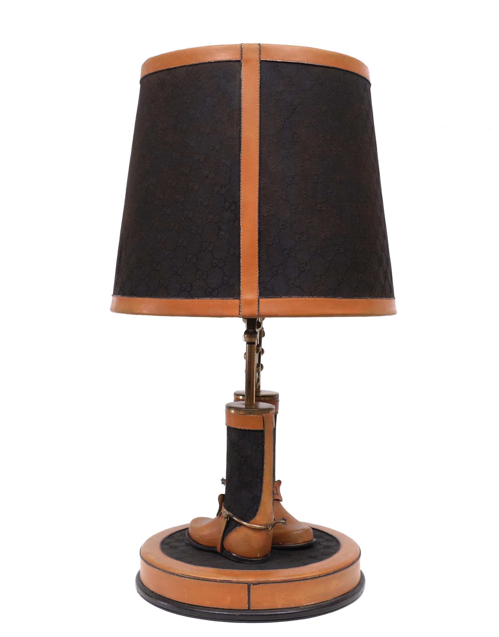 Fabric Unique and Exclusive Gucci Table Lamp, Italy, 1970s  For Sale