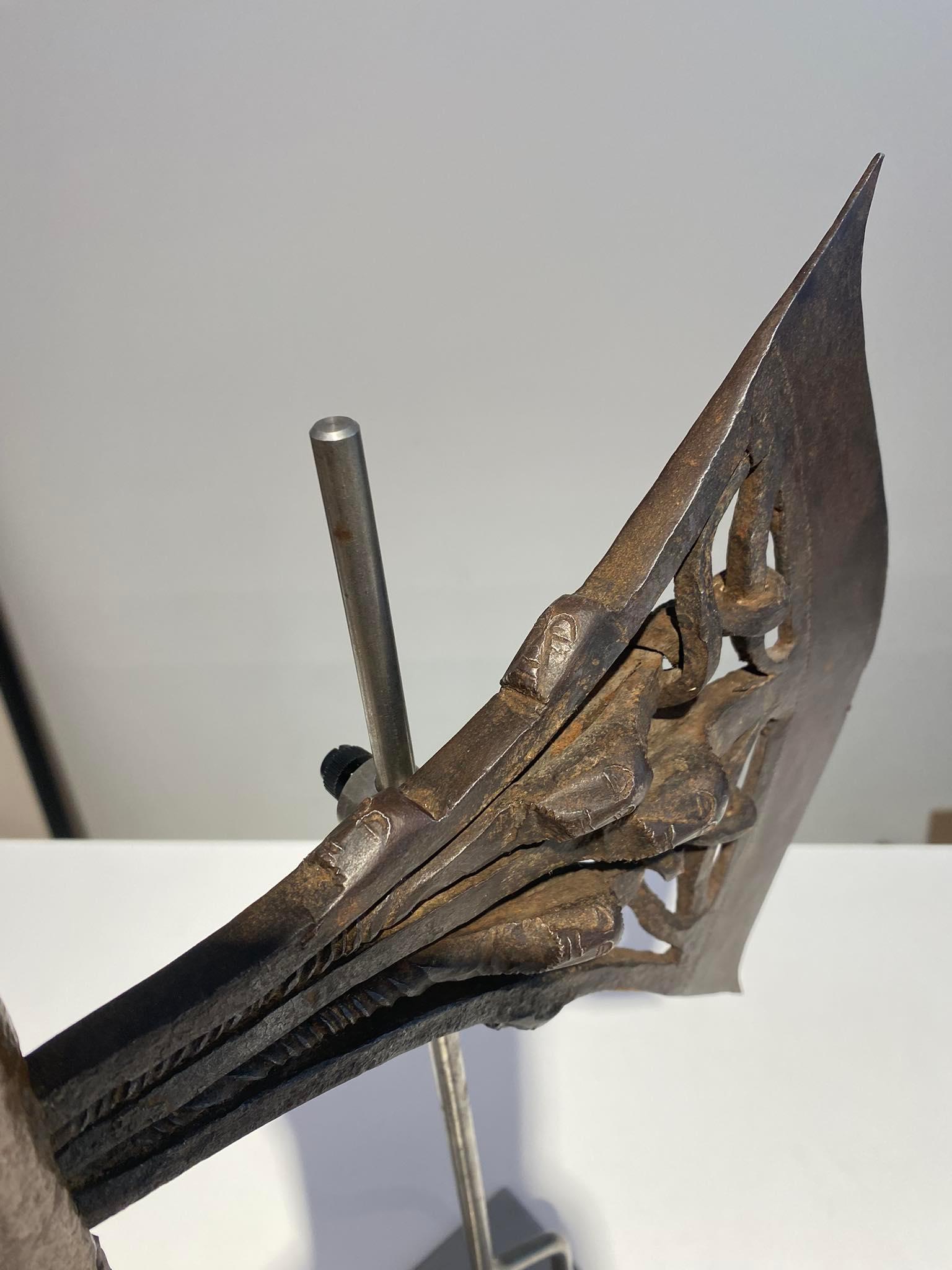 Hacha kilonda ritual o ceremonial Songye Nsapo, única y extremadamente rara RD del Congo en venta 2