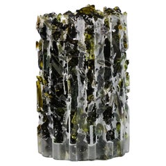 Vase Unique Sculptural and Handmade with Crushed Wine Bottle Glass VASE 02