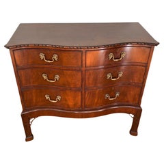 Antique English-Made Mahogany Chippendale Style Hand Carved Commode on Stand; In Stock