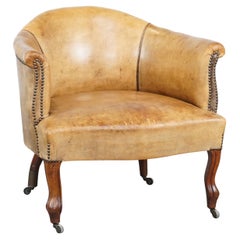 Unique and highly charming subtle antique sheepskin armchair on wheels
