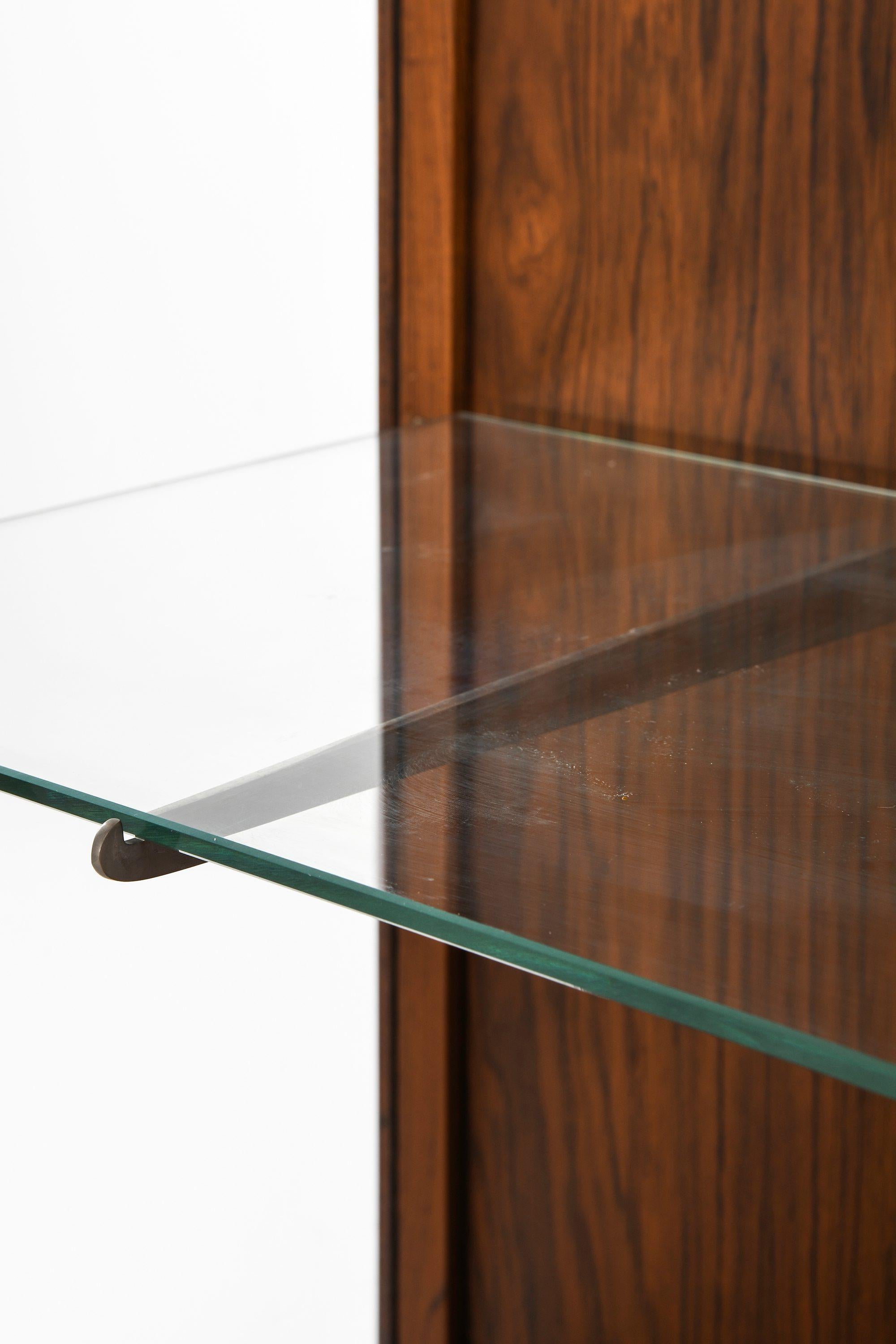 Unique and Large Display Cabinet in Rosewood, Steel and Glass, 1960's For Sale 1
