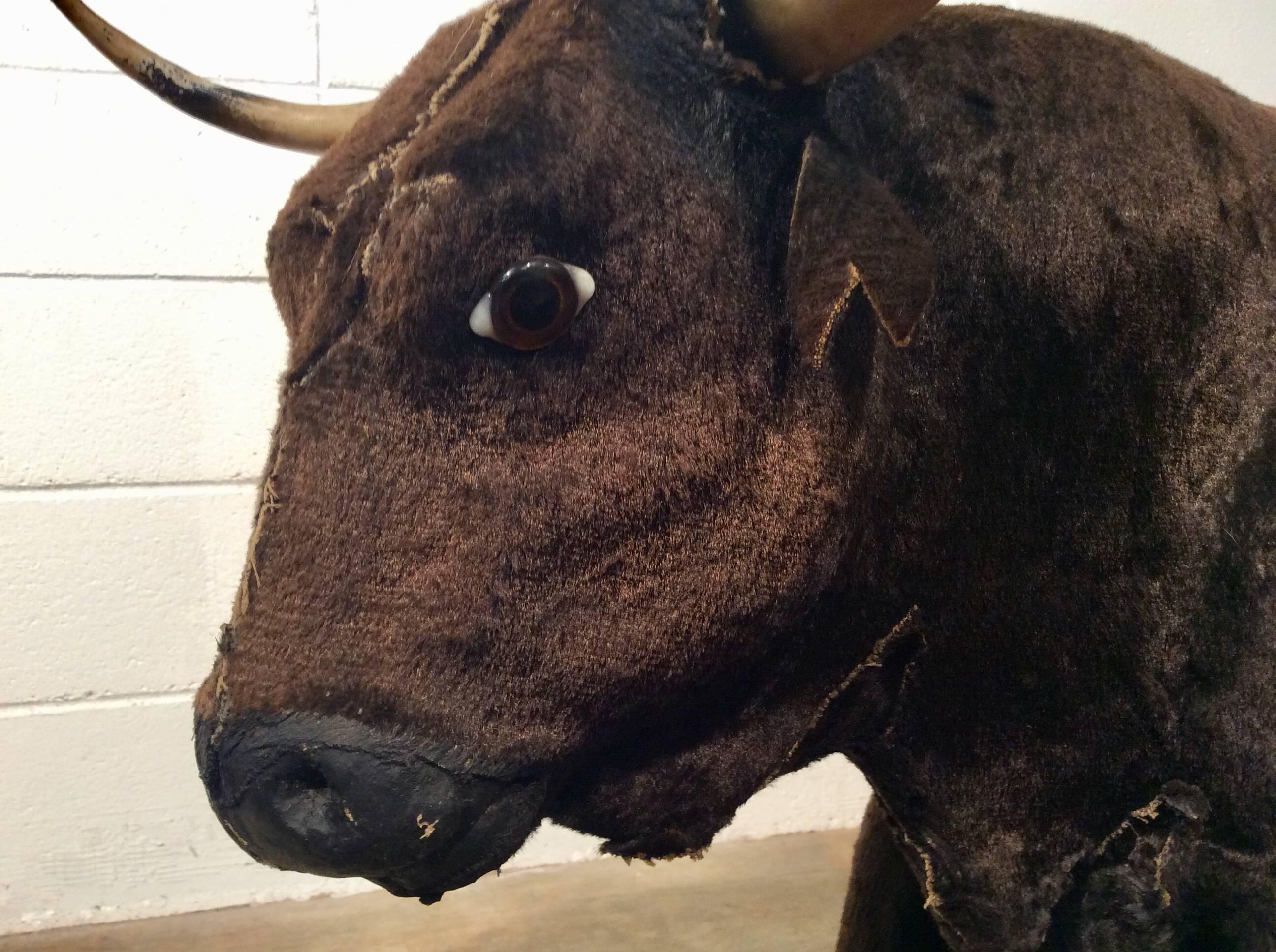 Unique and Large Vintage Handmade Folk Art Bull Sculptures For Sale 13