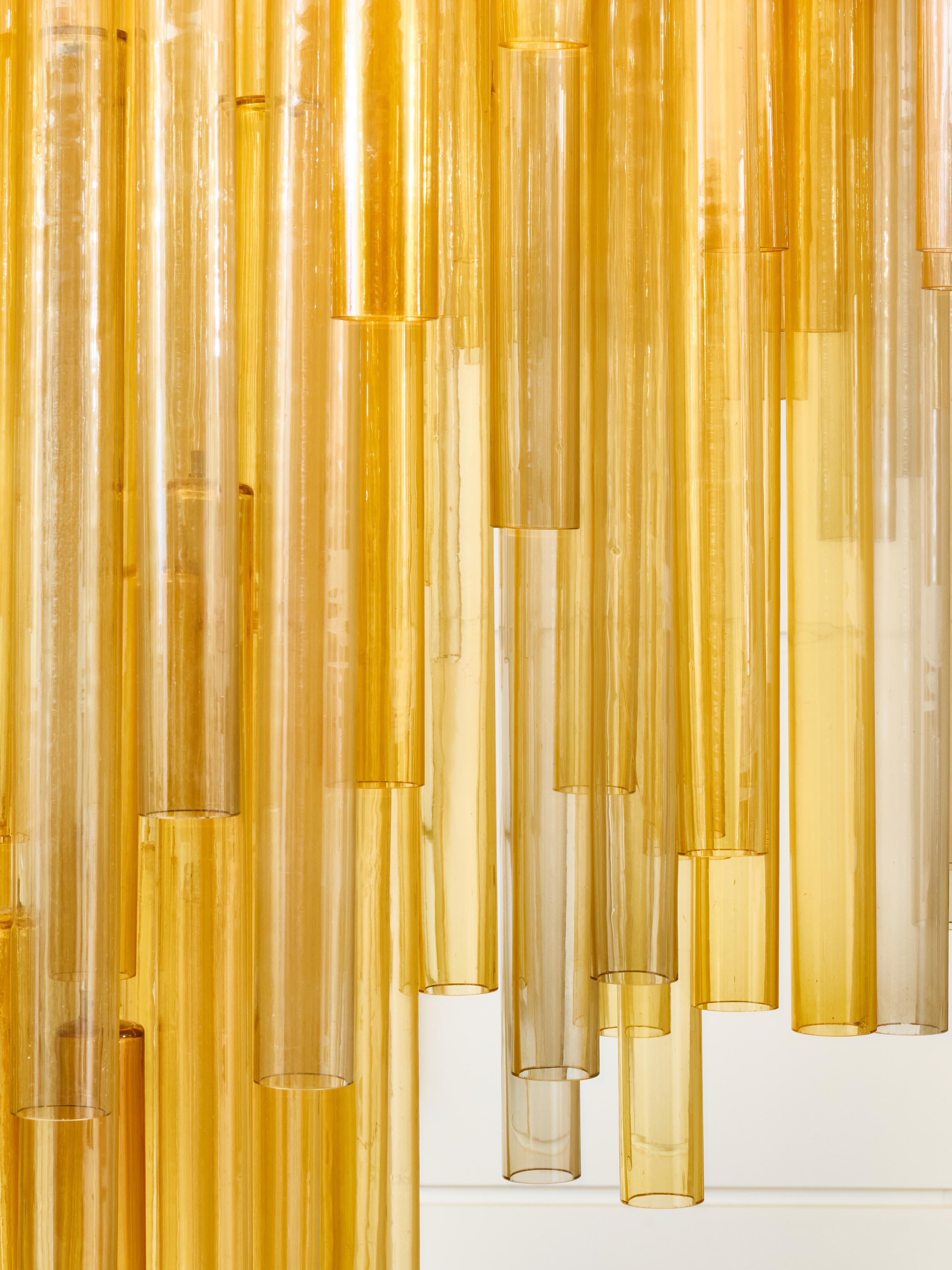 Italian Unique and Majestic Murano Glass Waterfall Chandelier For Sale