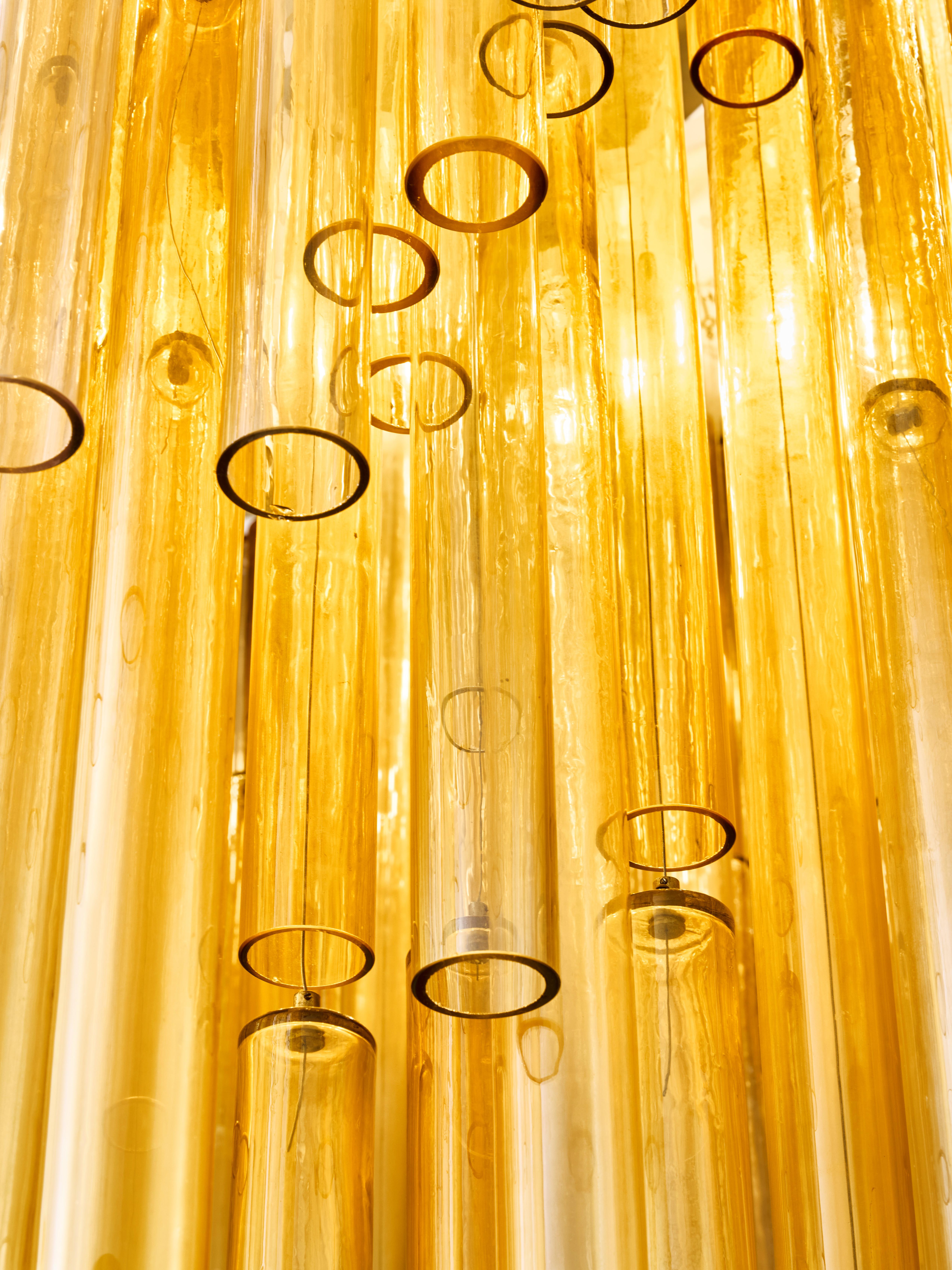 Mid-20th Century Unique and Majestic Murano Glass Waterfall Chandelier For Sale