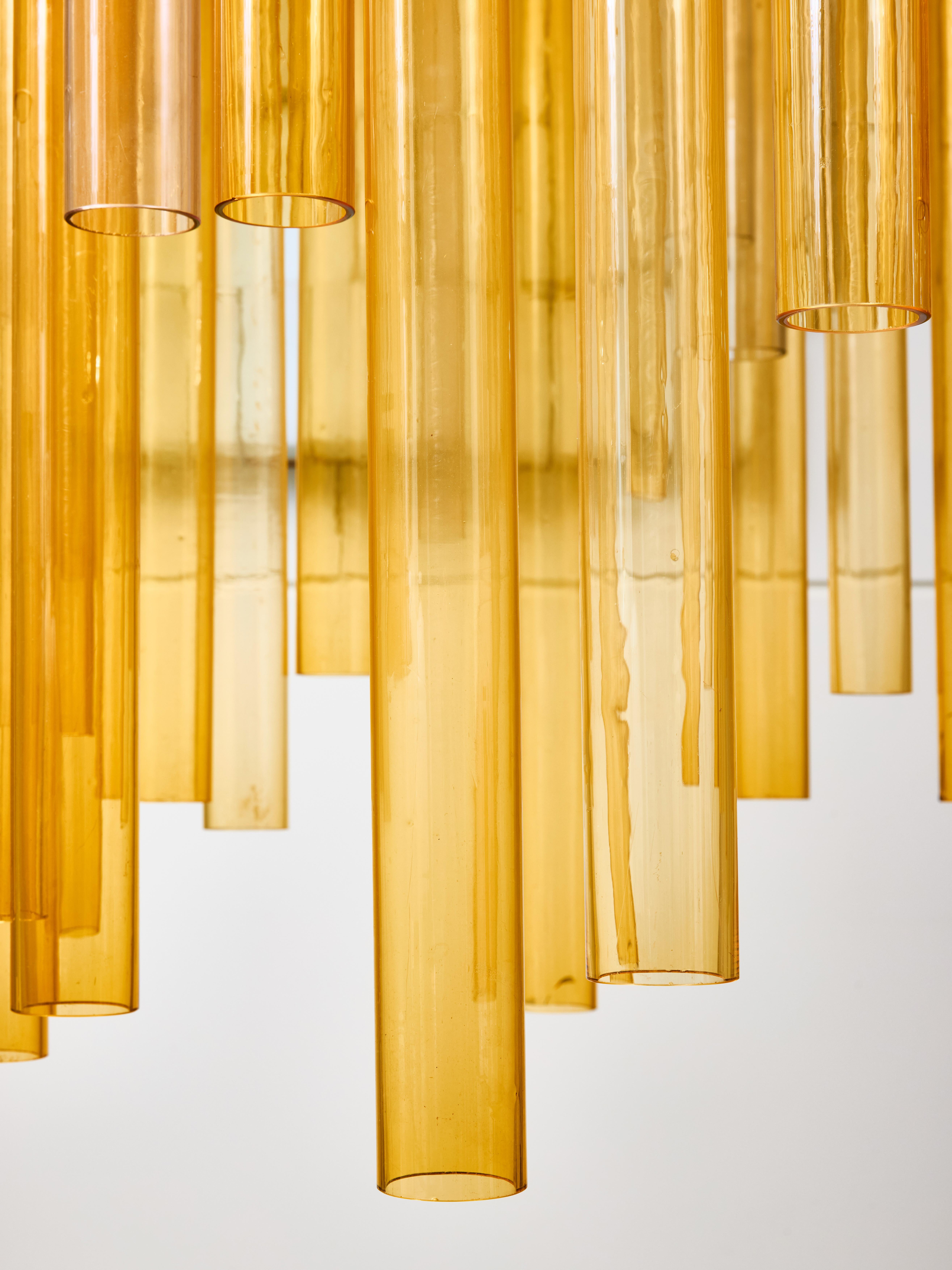 Metal Unique and Majestic Murano Glass Waterfall Chandelier For Sale