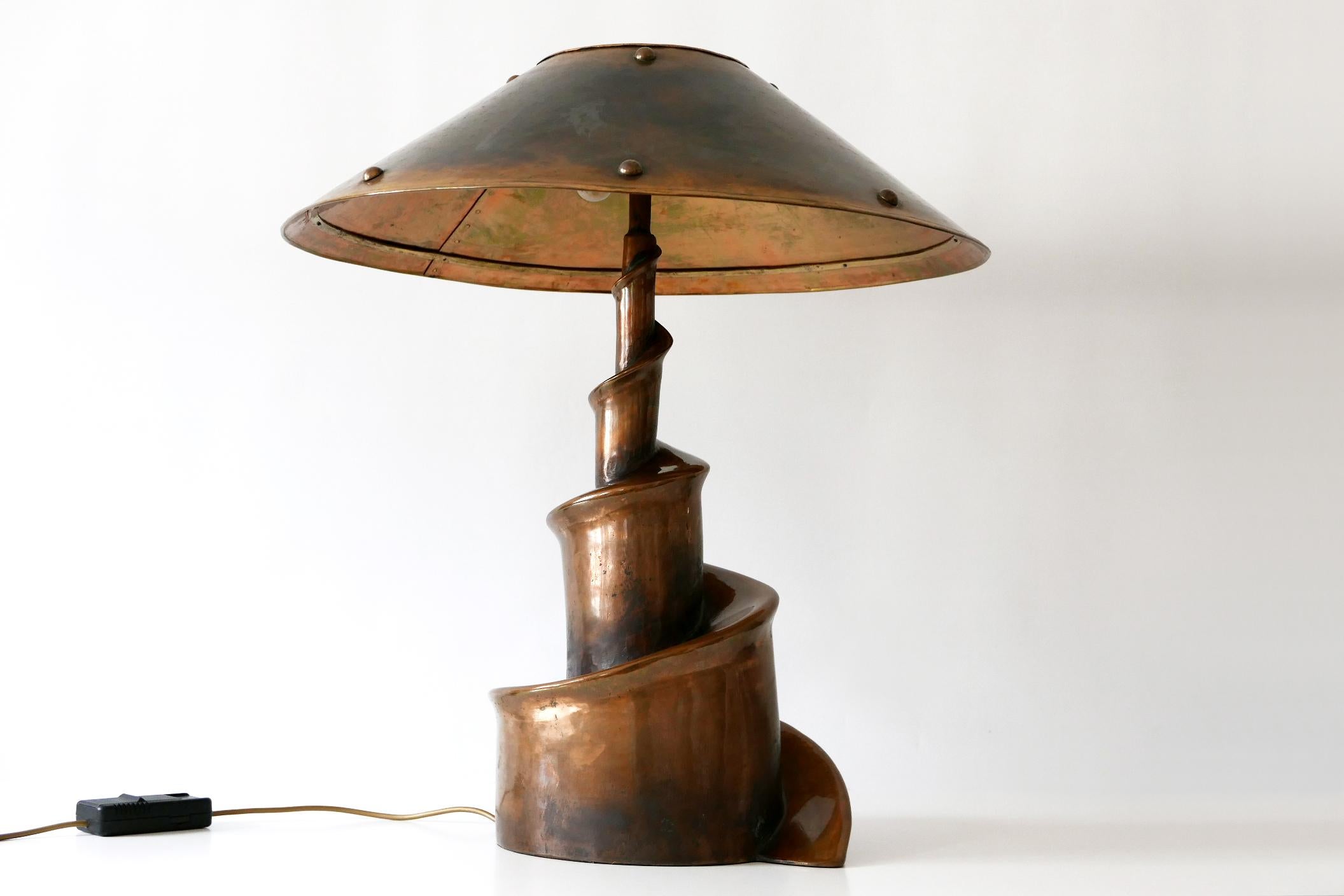 Unique and Monumental Brutalist Bronze Table Lamp or Floor Light, 1980s, Germany 3