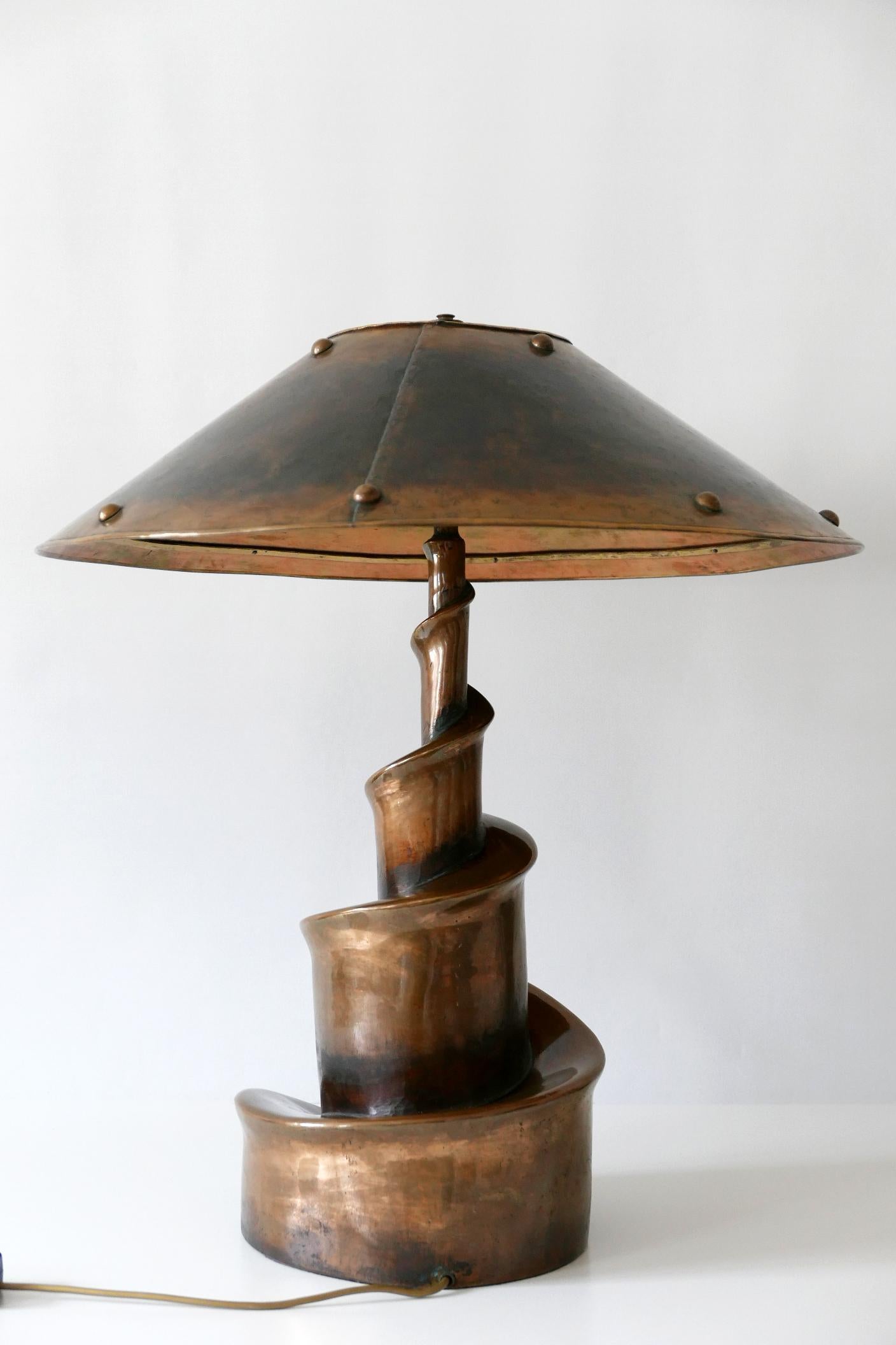 Unique and Monumental Brutalist Bronze Table Lamp or Floor Light, 1980s, Germany 4