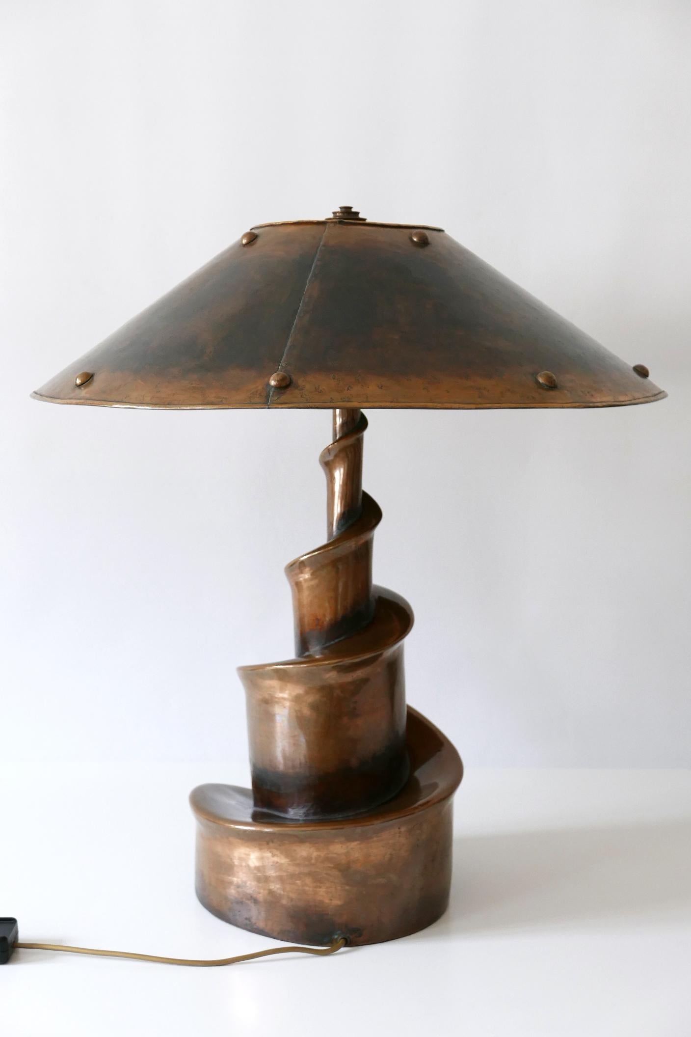 Unique and Monumental Brutalist Bronze Table Lamp or Floor Light, 1980s, Germany 5