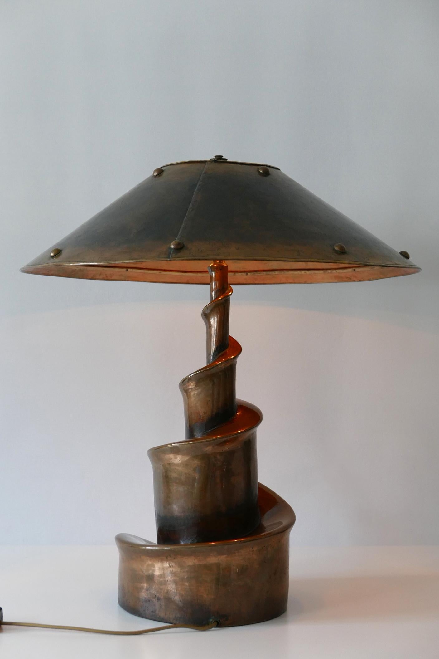 Unique and Monumental Brutalist Bronze Table Lamp or Floor Light, 1980s, Germany 6