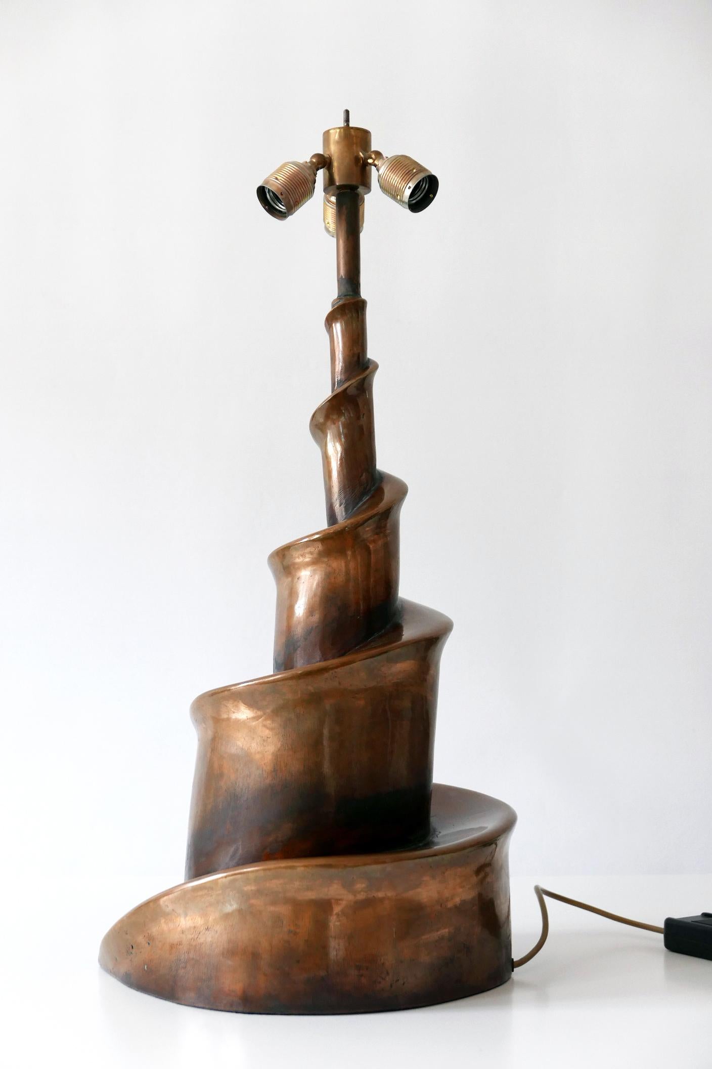 Unique and Monumental Brutalist Bronze Table Lamp or Floor Light, 1980s, Germany 8