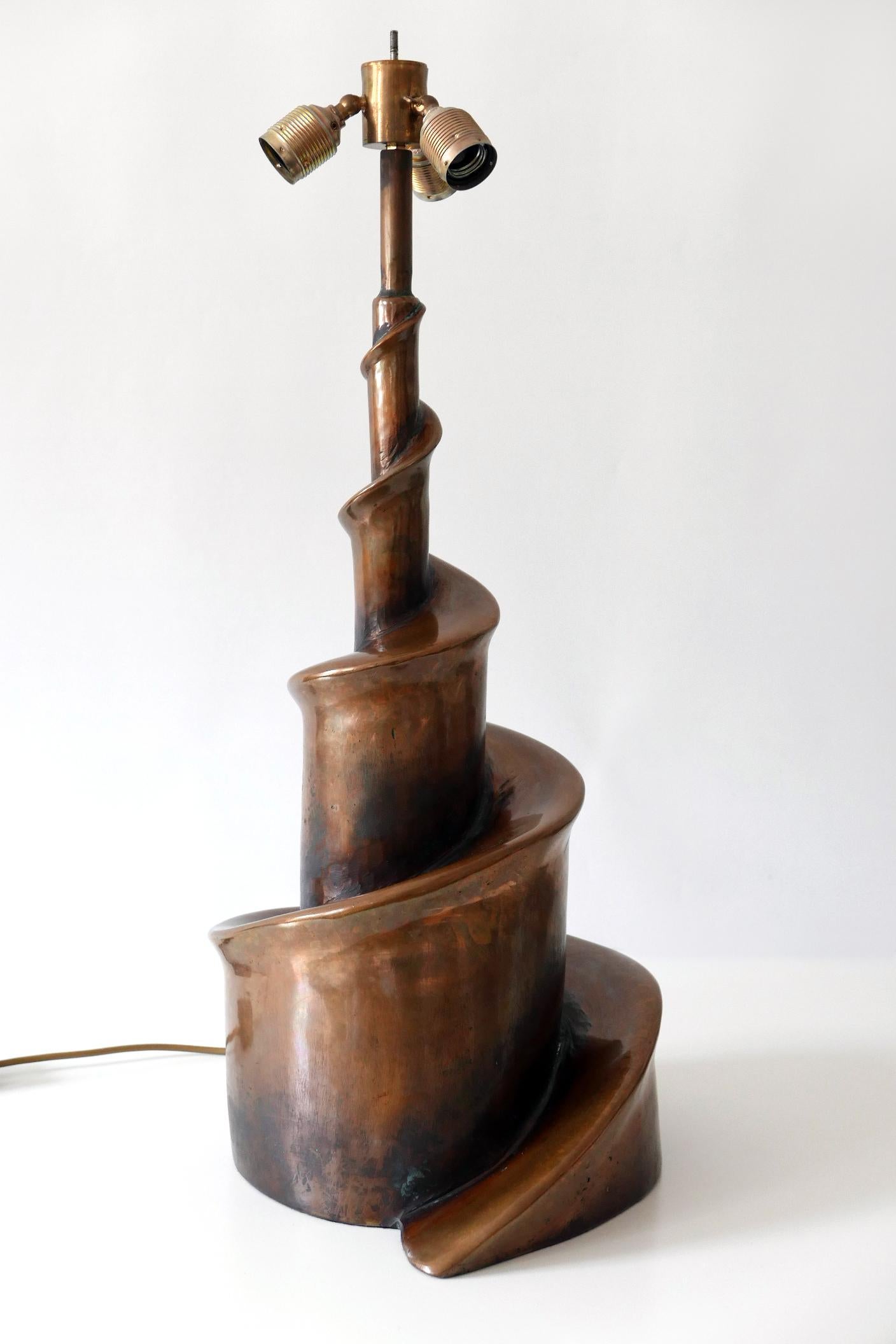 Unique and Monumental Brutalist Bronze Table Lamp or Floor Light, 1980s, Germany 9
