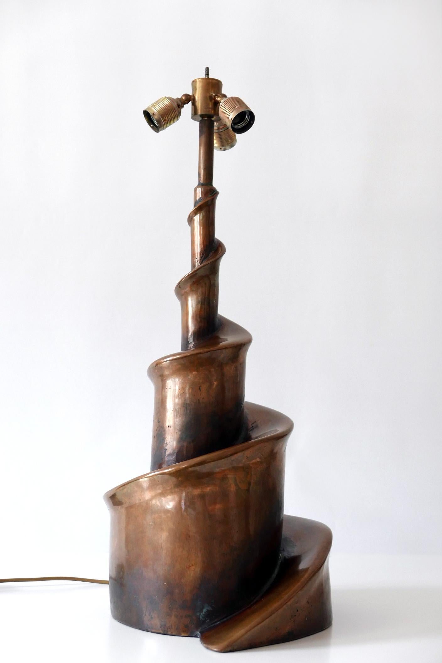 Unique and Monumental Brutalist Bronze Table Lamp or Floor Light, 1980s, Germany 10
