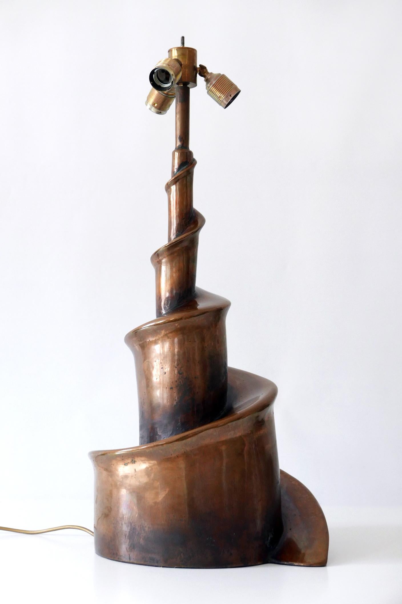 Unique and Monumental Brutalist Bronze Table Lamp or Floor Light, 1980s, Germany 11