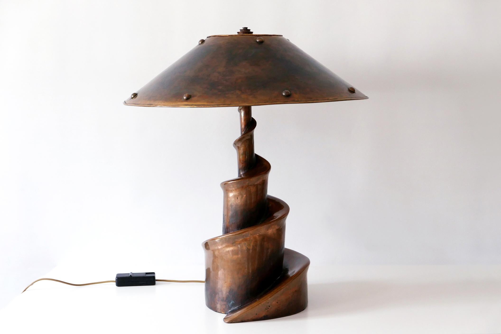 Mid-Century Modern Unique and Monumental Brutalist Bronze Table Lamp or Floor Light, 1980s, Germany