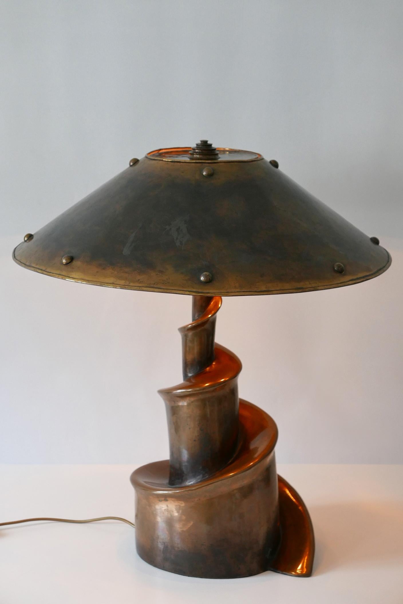 Unique and Monumental Brutalist Bronze Table Lamp or Floor Light, 1980s, Germany In Good Condition In Munich, DE