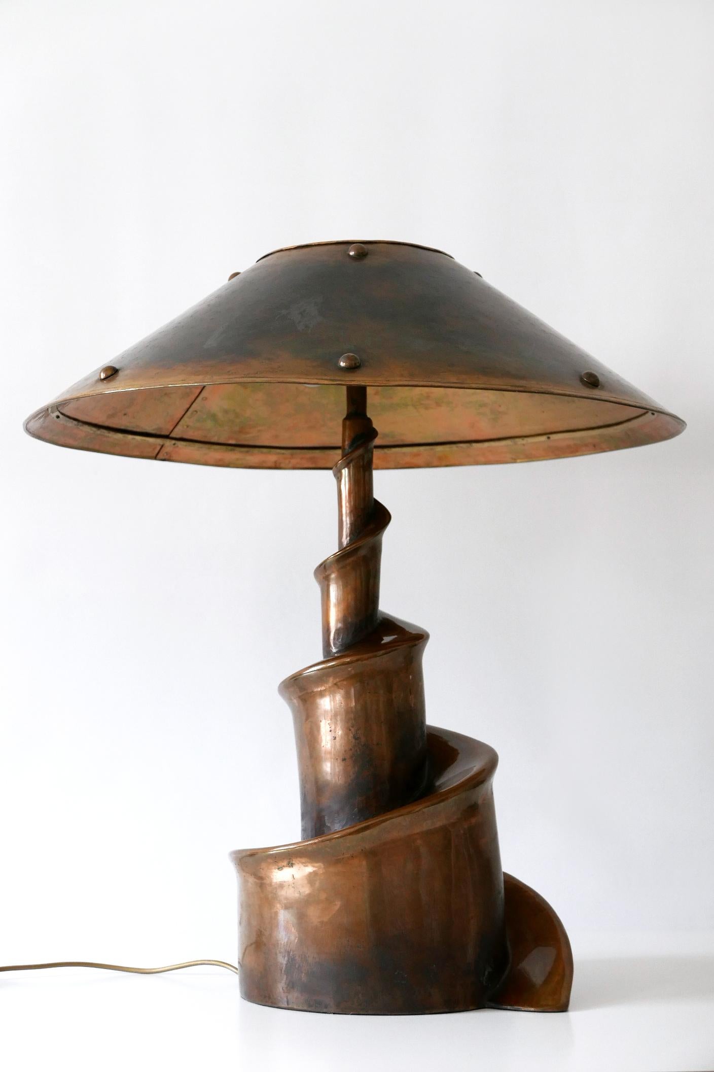 Unique and Monumental Brutalist Bronze Table Lamp or Floor Light, 1980s, Germany 2