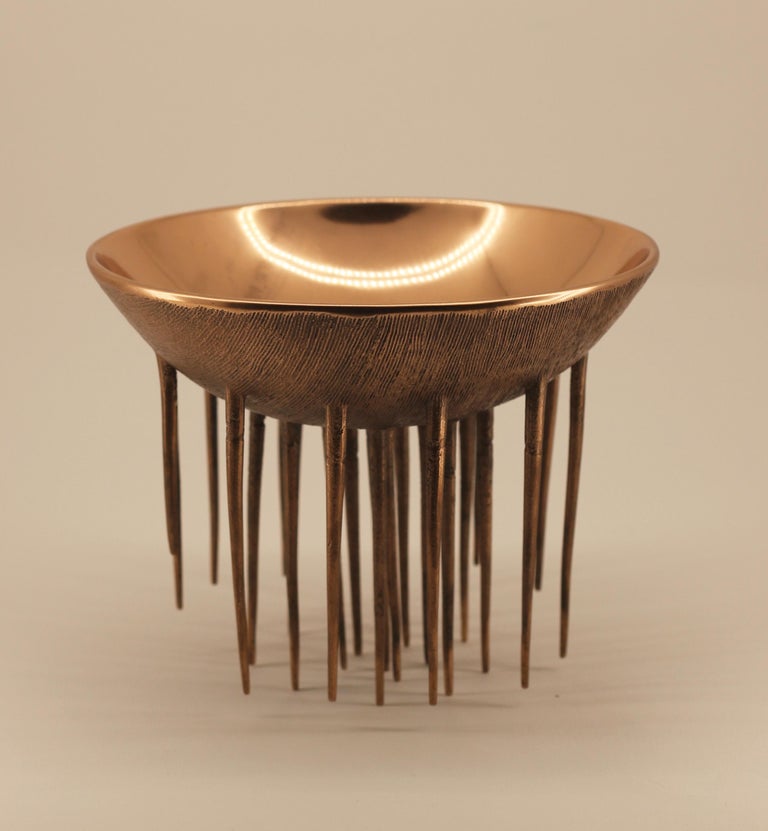 Unique and Original Handmade Cast Bronze Decorative Bowl at 1stDibs