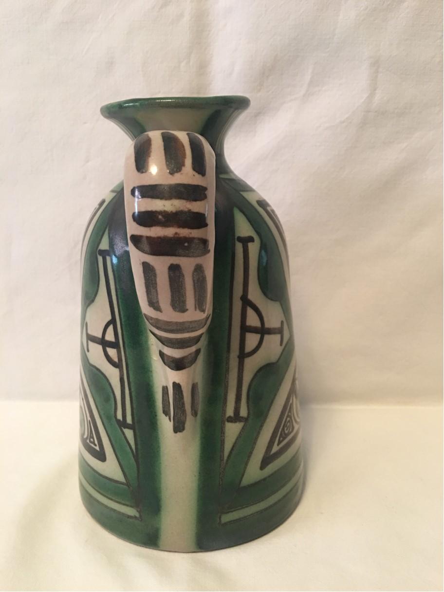 Unique and Powerful Ceramic Pitcher Signed by Domingo Punter of Spain For Sale 2