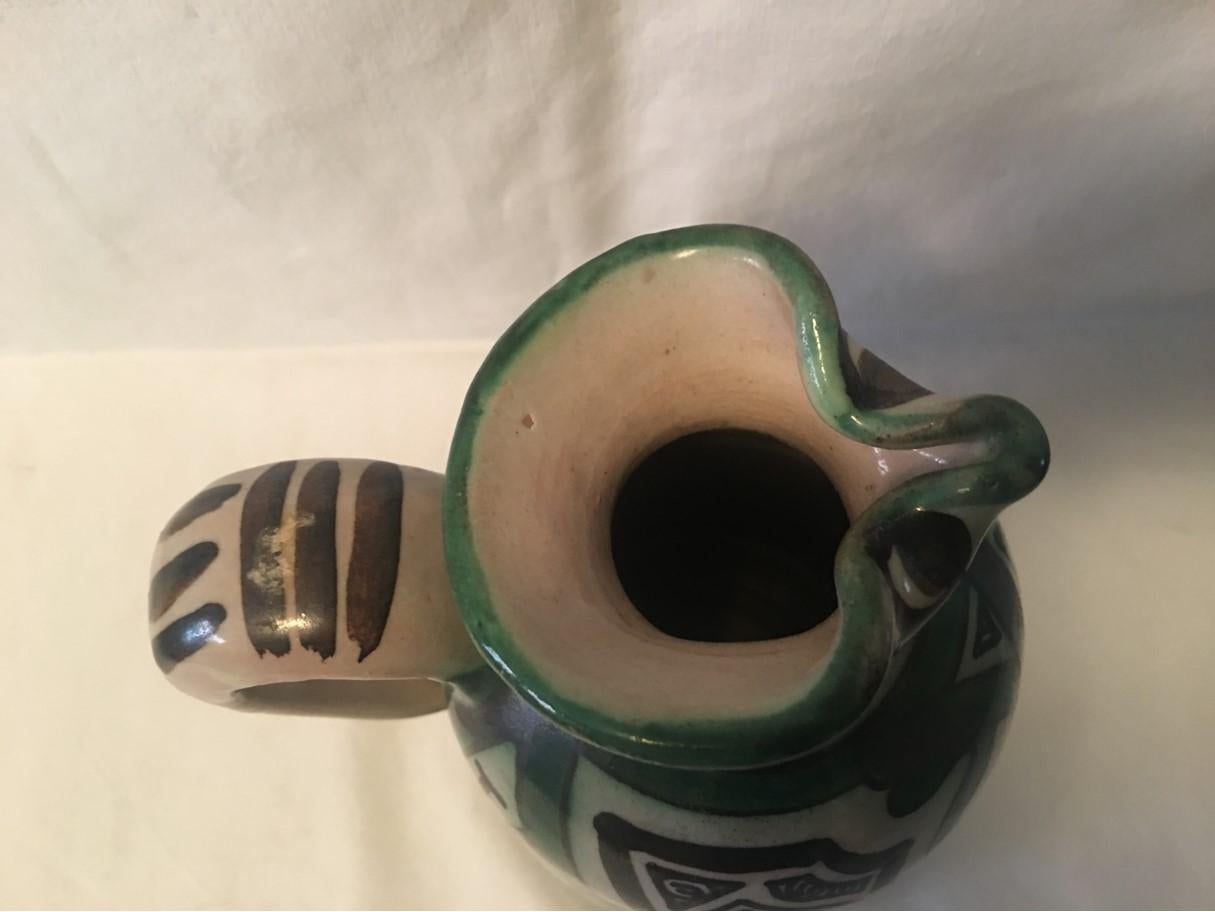 Unique and Powerful Ceramic Pitcher Signed by Domingo Punter of Spain For Sale 4