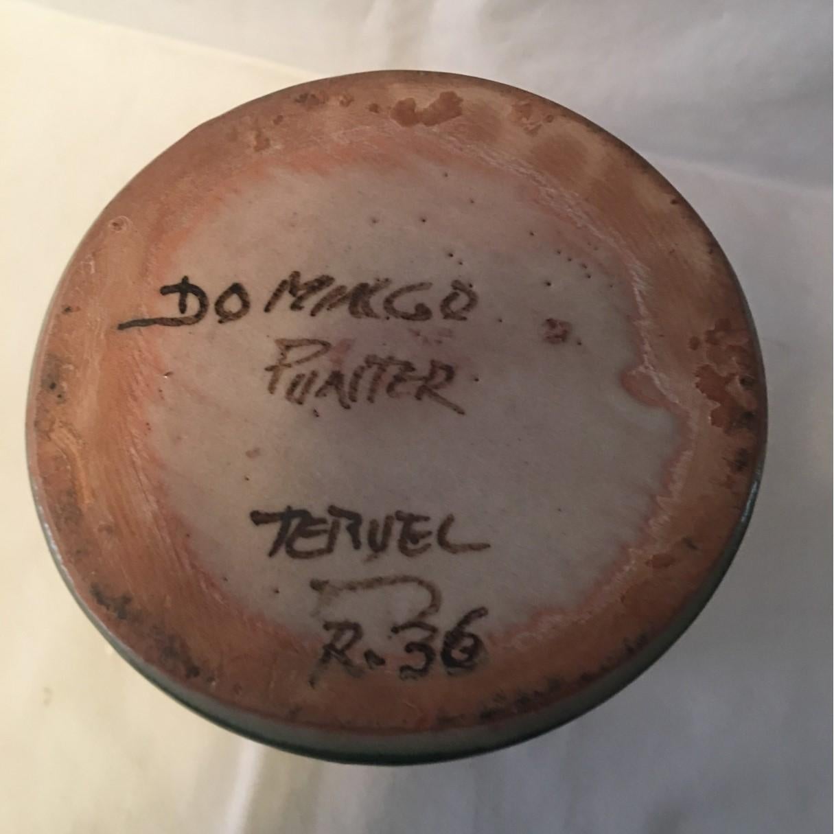 Unique and Powerful Ceramic Pitcher Signed by Domingo Punter of Spain For Sale 5