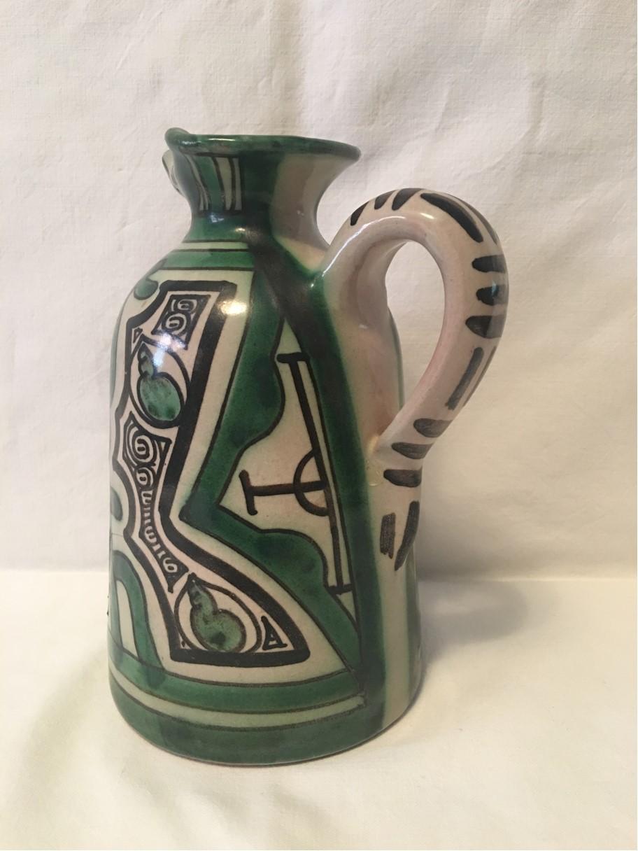 Mid-20th Century Unique and Powerful Ceramic Pitcher Signed by Domingo Punter of Spain For Sale